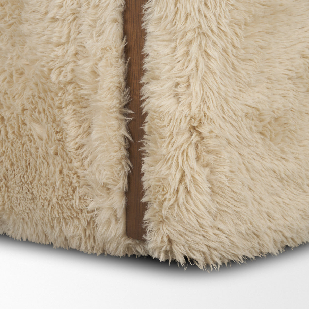 Huntley Cream Faux Fur Swivel Accent Chair