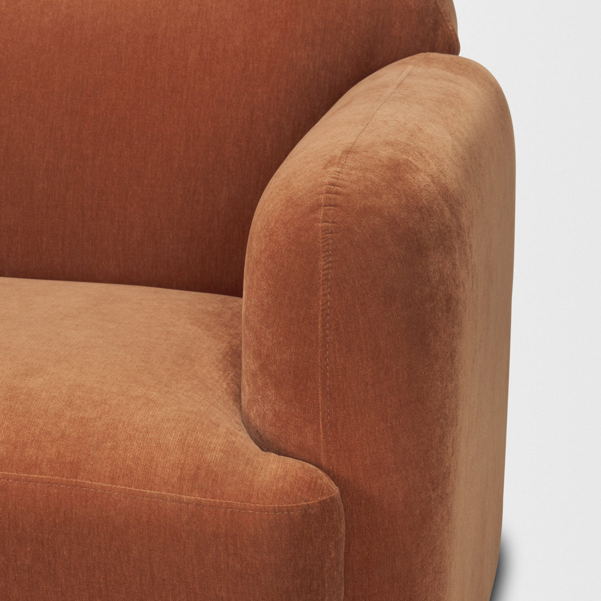 Saga Rust Stonewashed Chenille 3-Seater Sofa