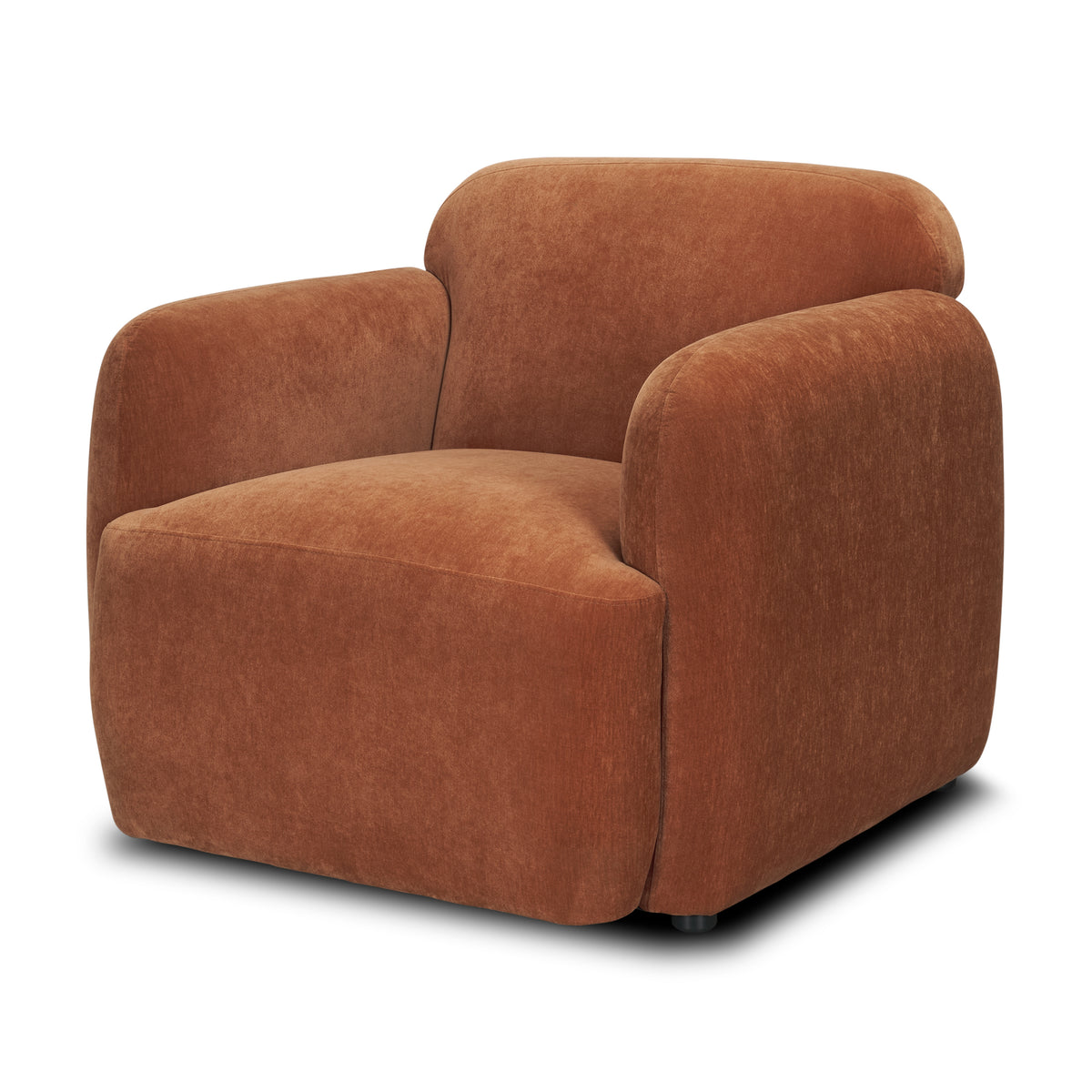 Saga Rust Stonewashed Chenille Upholstered Chair