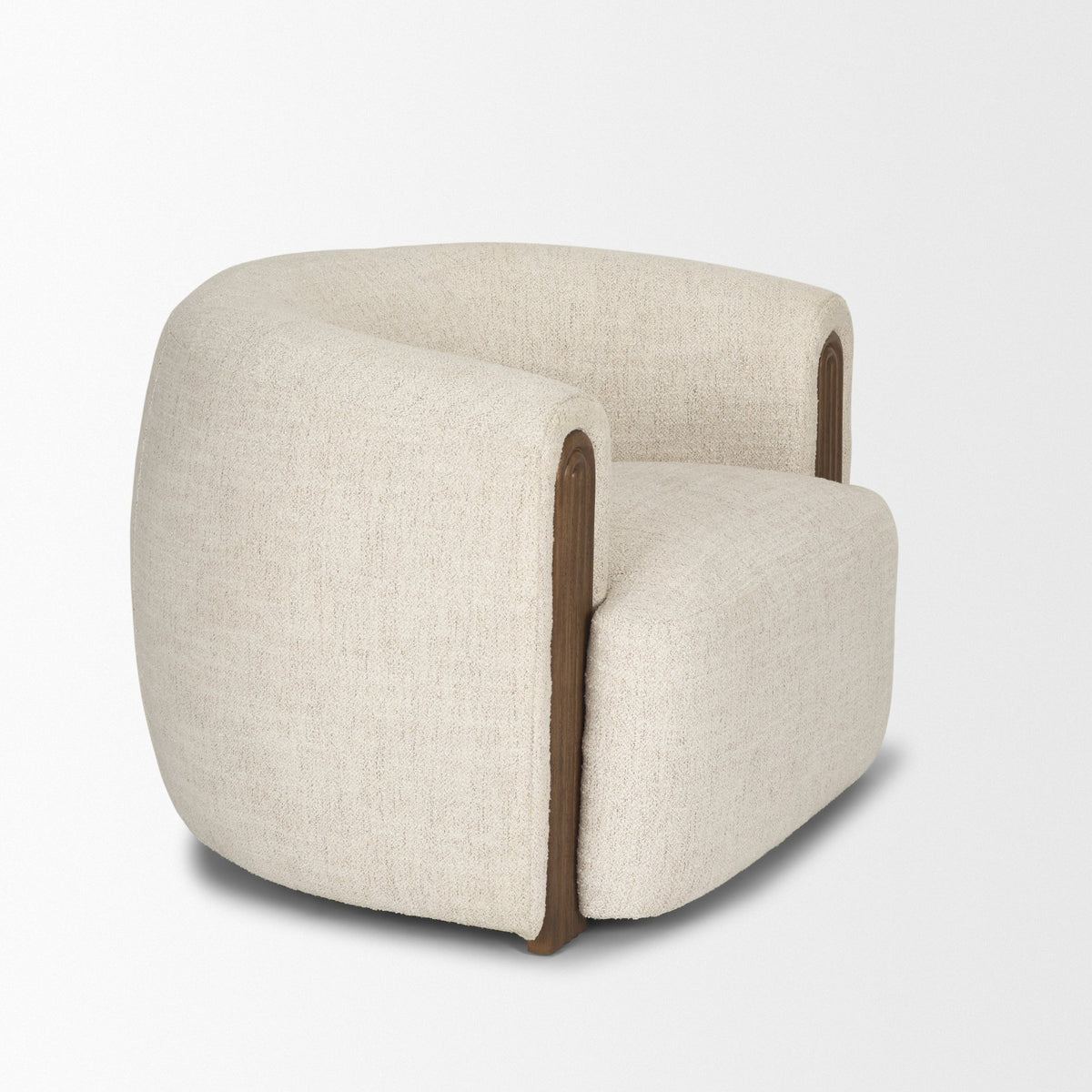 Kornelia Oatmeal Fabric Barrel Accent Chair