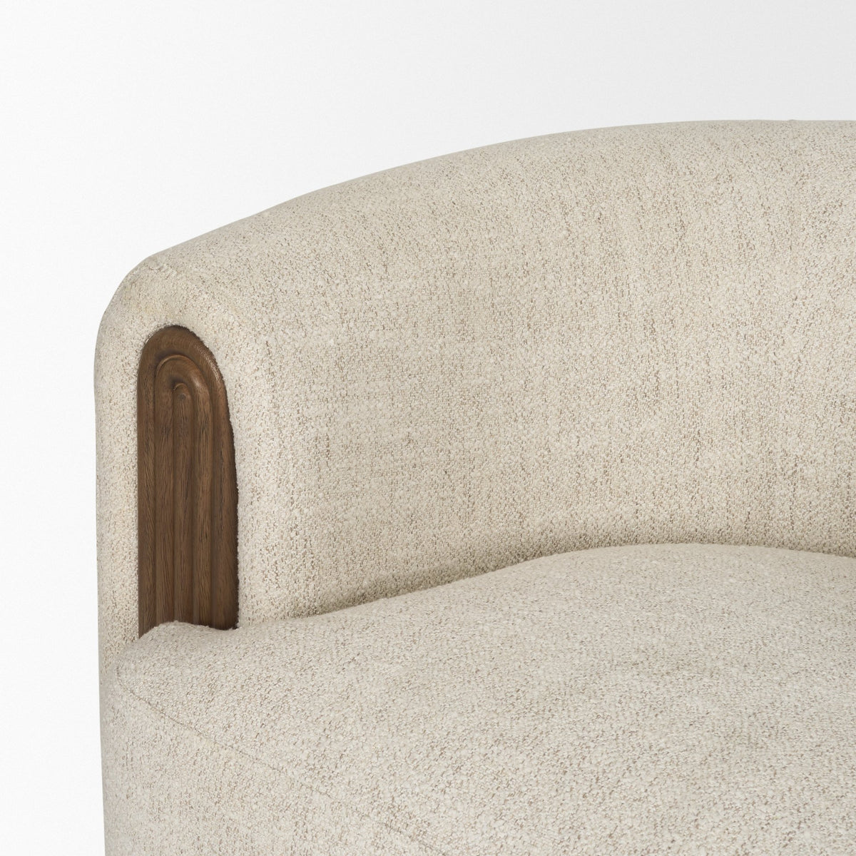 Kornelia Oatmeal Fabric Barrel Accent Chair
