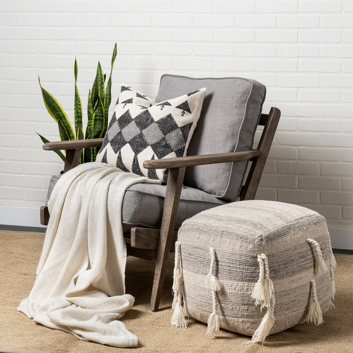 Olympus Flint Gray Fabric Accent Chair