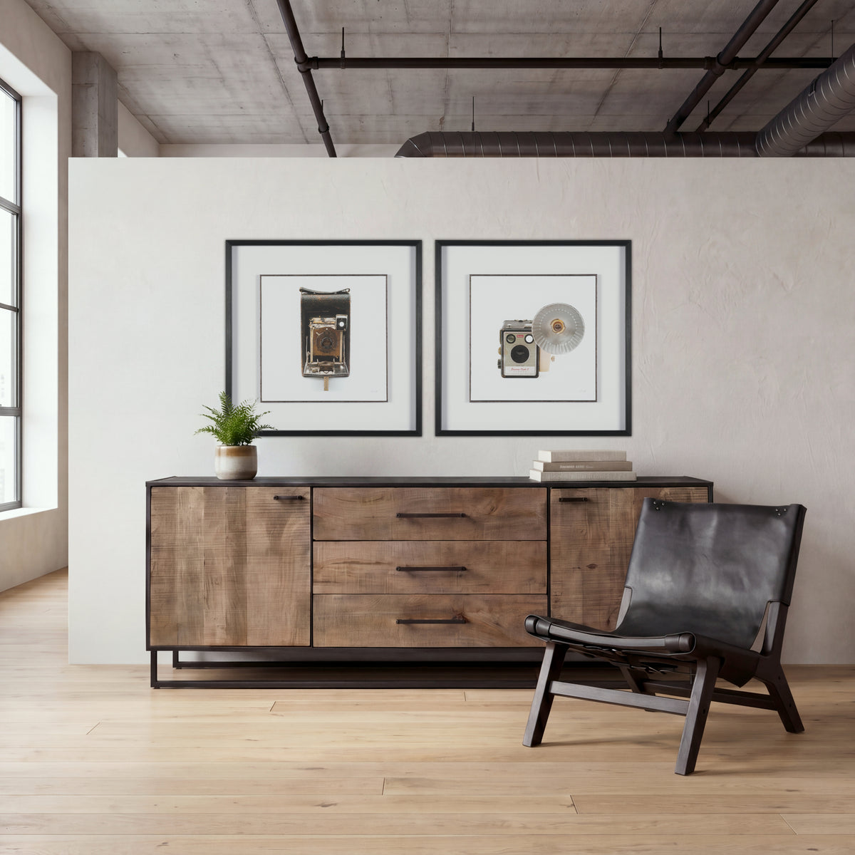 Elodie Black Leather Accent Chair