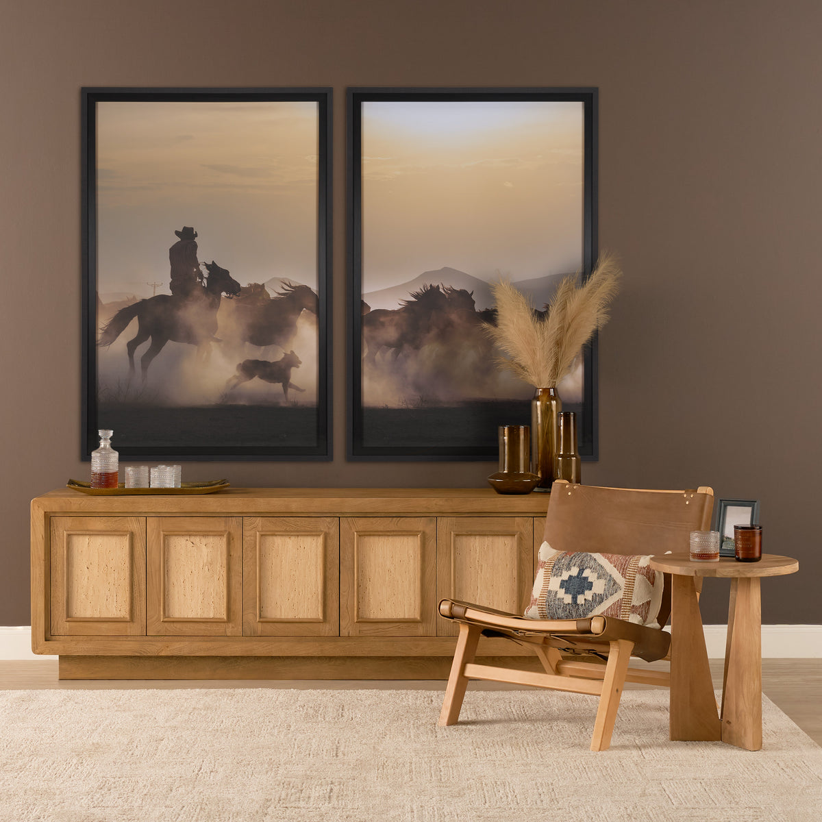 Elodie Brown Leather Accent Chair