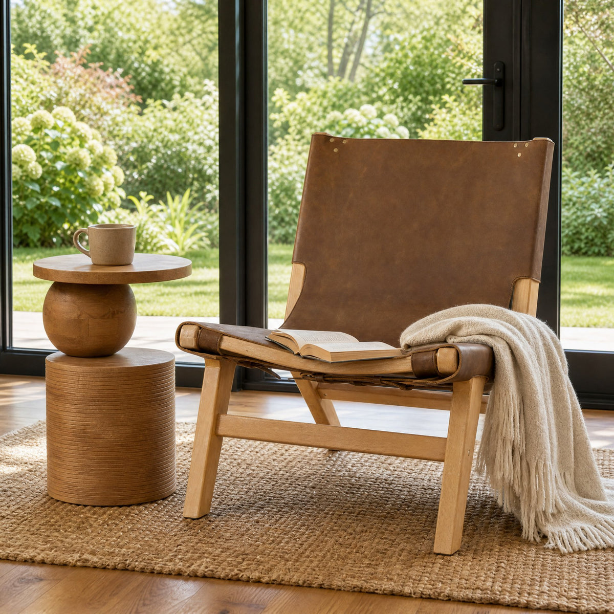 Elodie Brown Leather Accent Chair