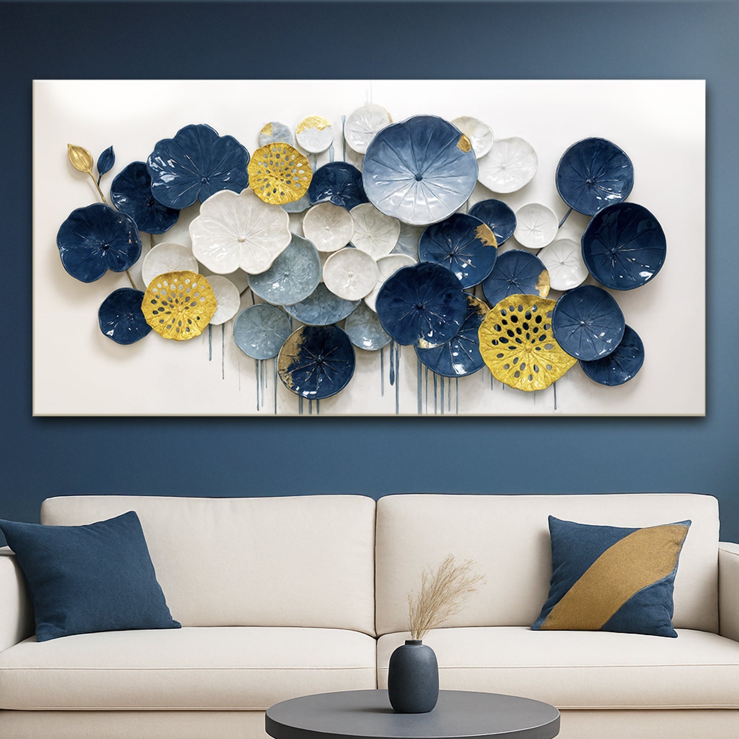 Lotus Leaf Abstract Canvas Wall Art