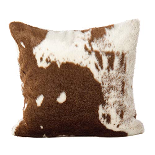 Rustic Faux Fur Cow Hide Decorative Pillow