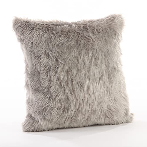 Faux Fur Filled Decorative Throw Pillow