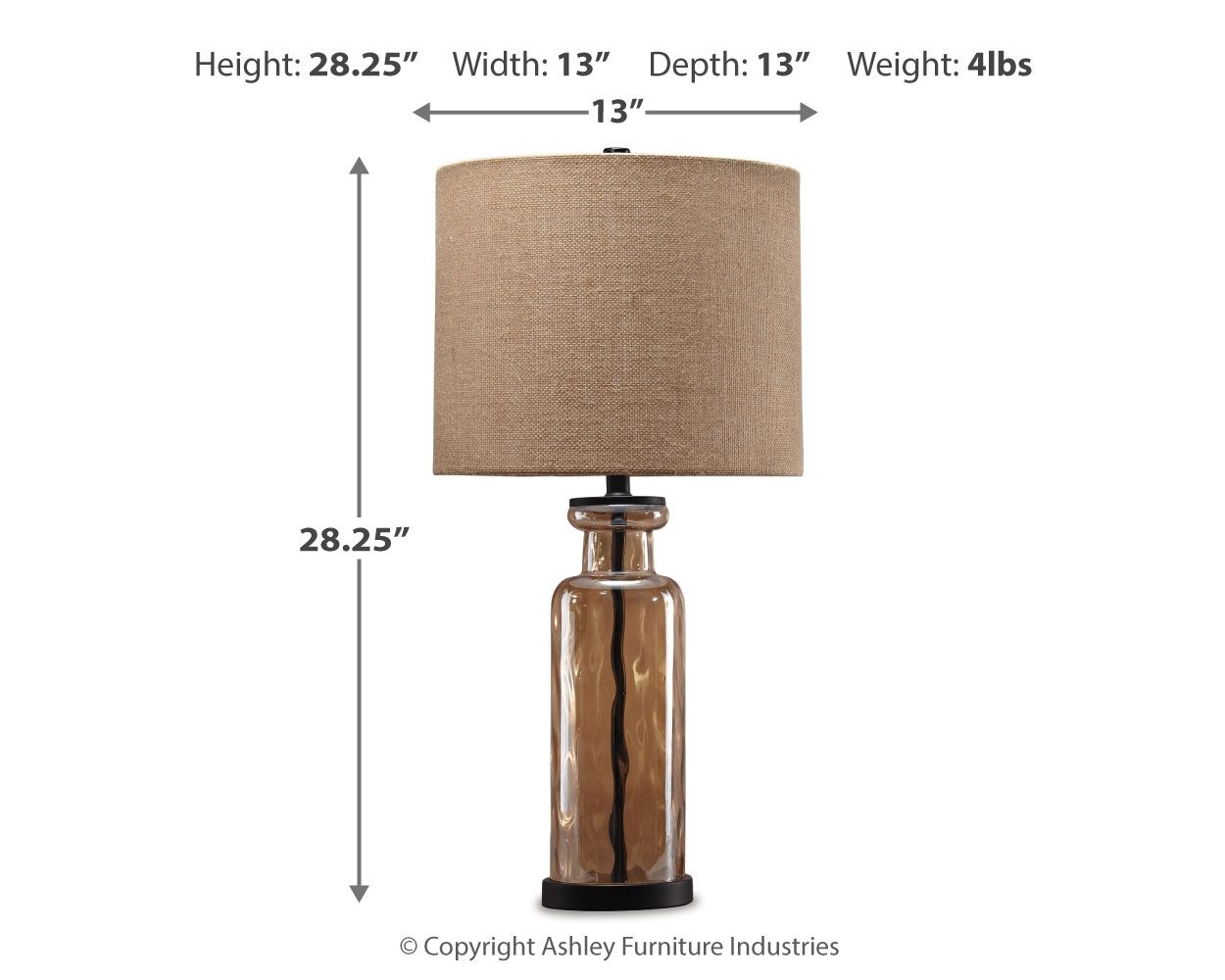 Laurentia Glass Table Lamp – Champagne