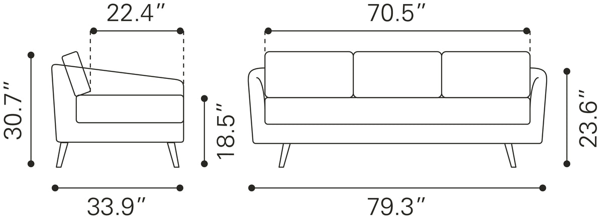 Divinity Sofa Brown by Zuo Modern