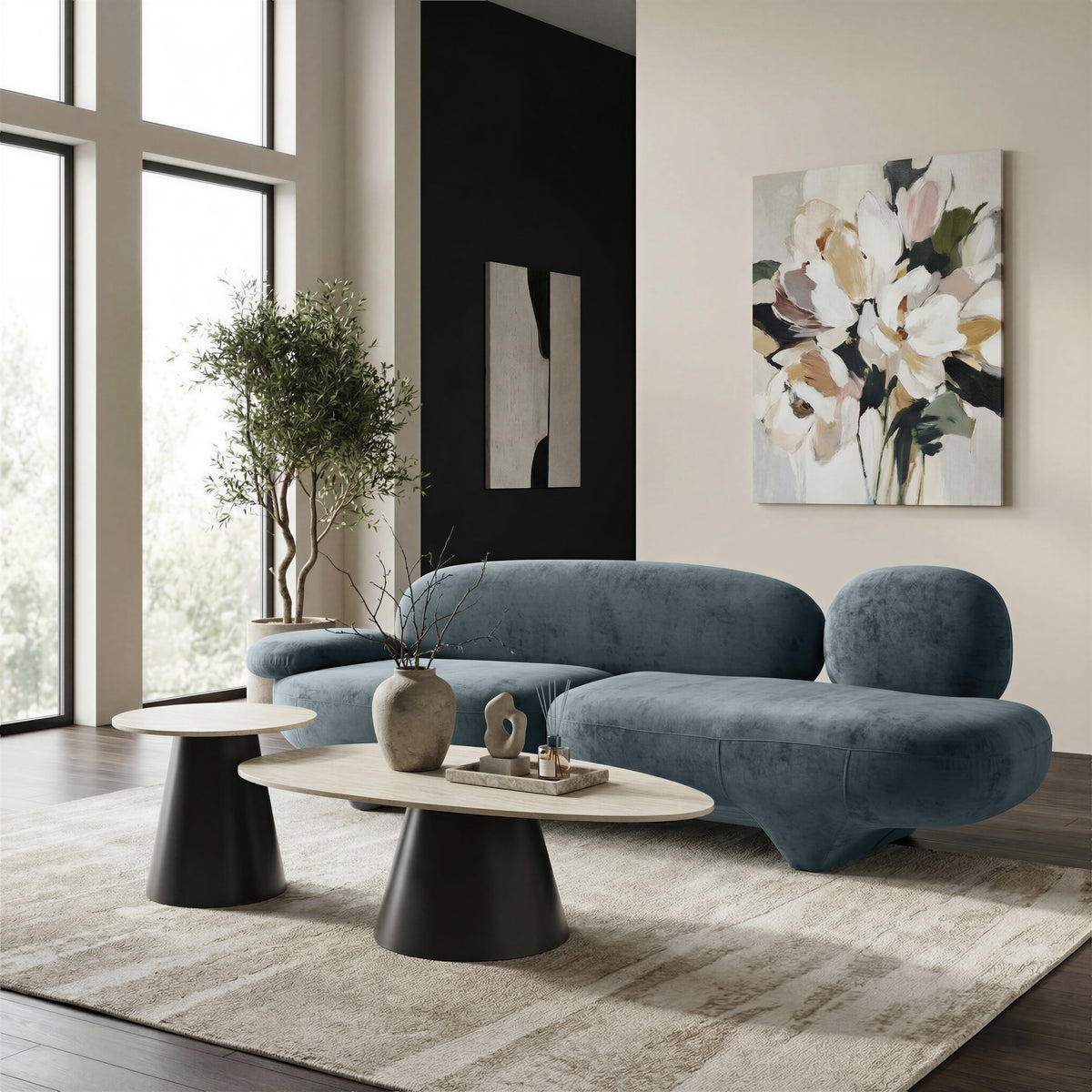 Oblak Sofa Storm Gray by Zuo Modern