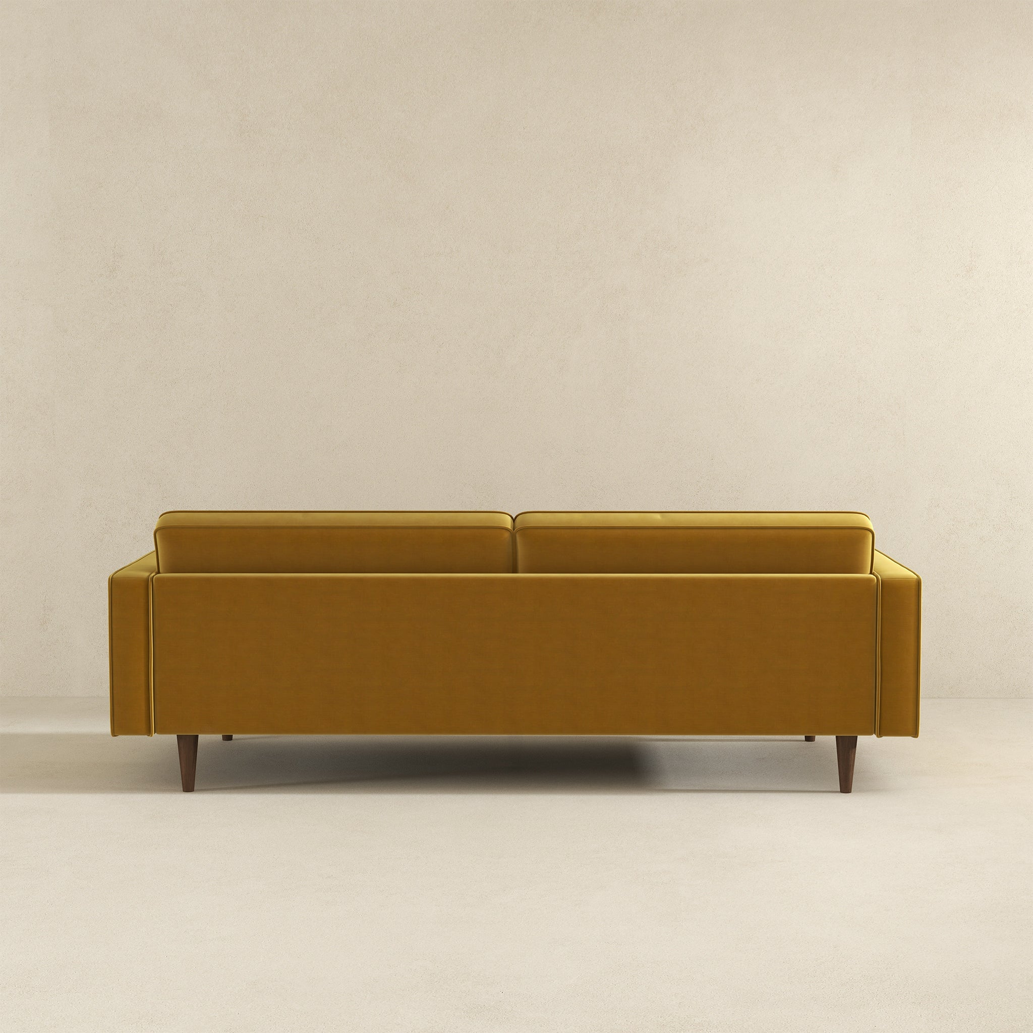 Casey Tufted Back Dark Yellow Velvet Upholstered Sofa