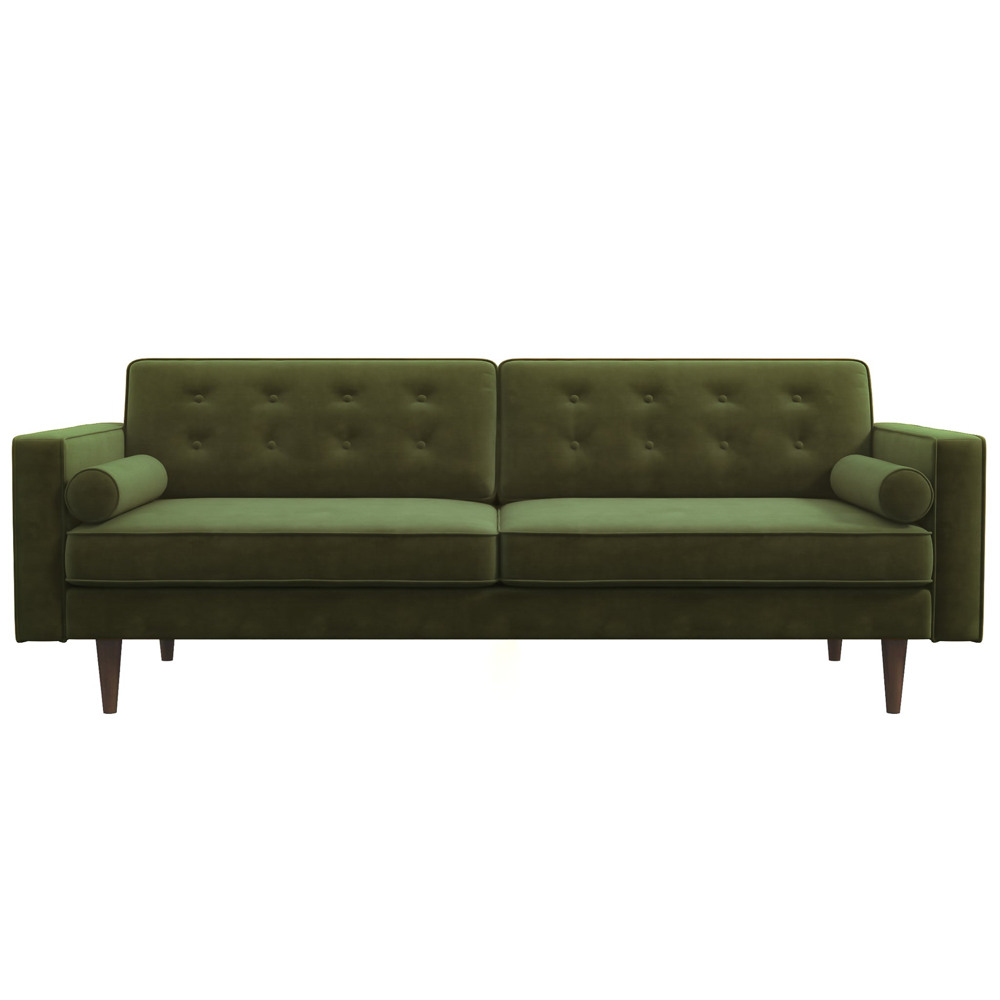 Casey Tufted Back Olive Green Velvet Upholstered Sofa