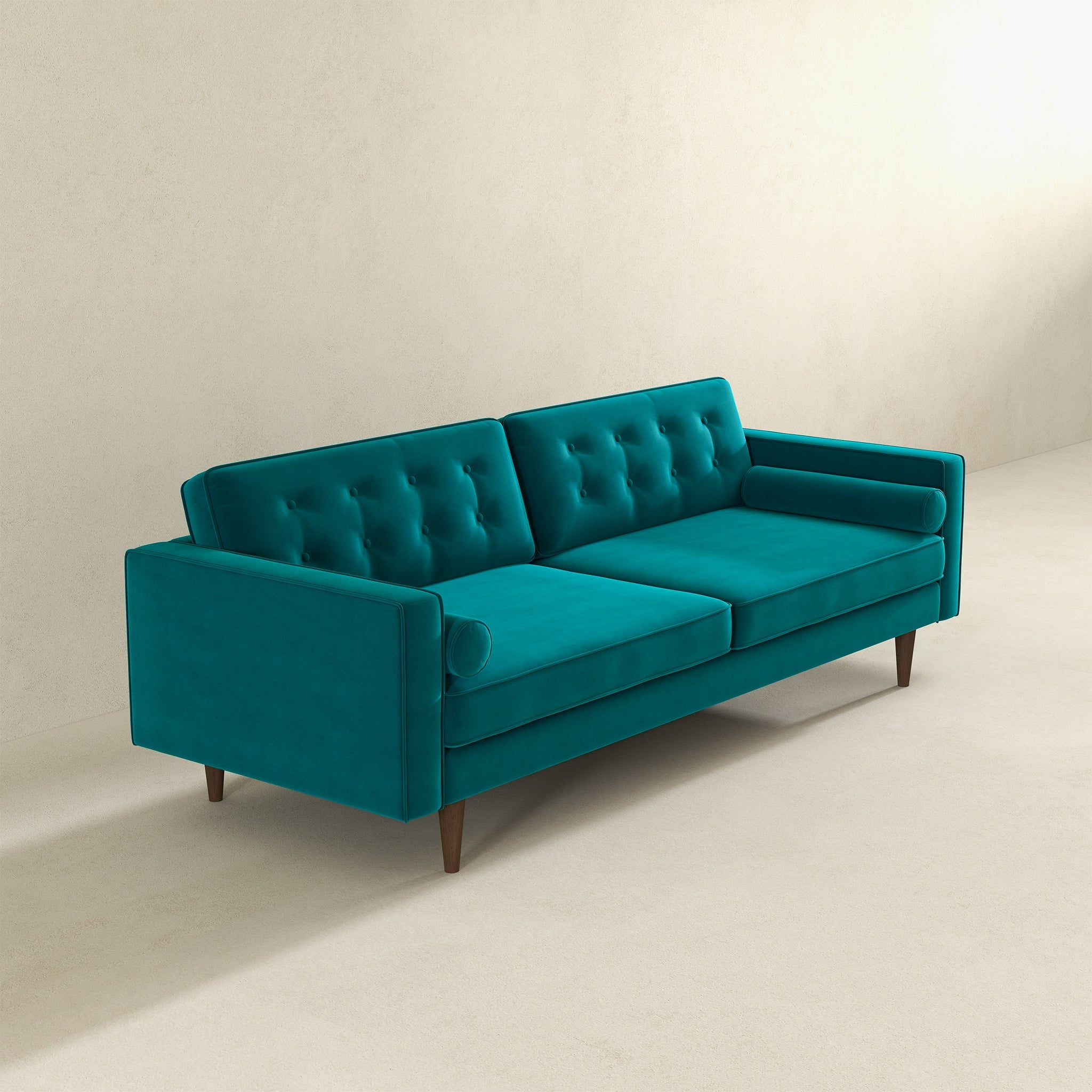 Casey Tufted Back Teal Velvet Upholstered Sofa