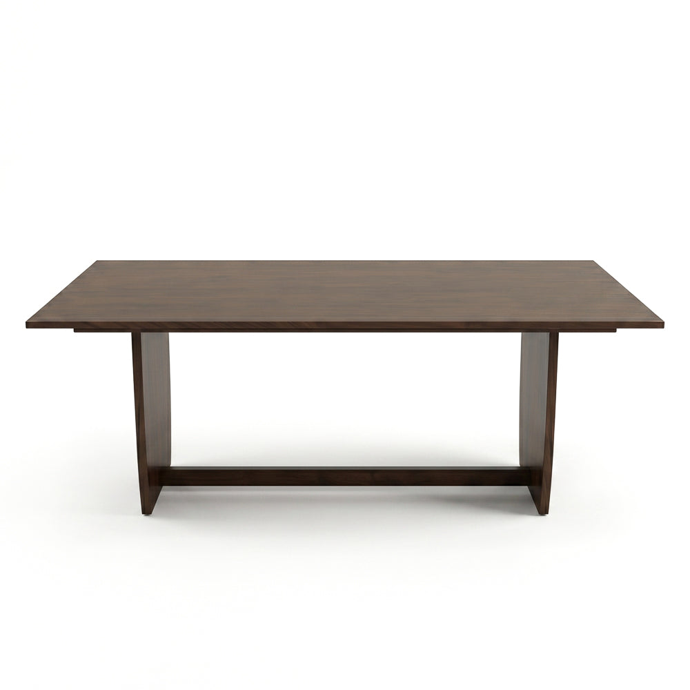 Preston Solid Wood Trestle Dining Table in Warm Walnut