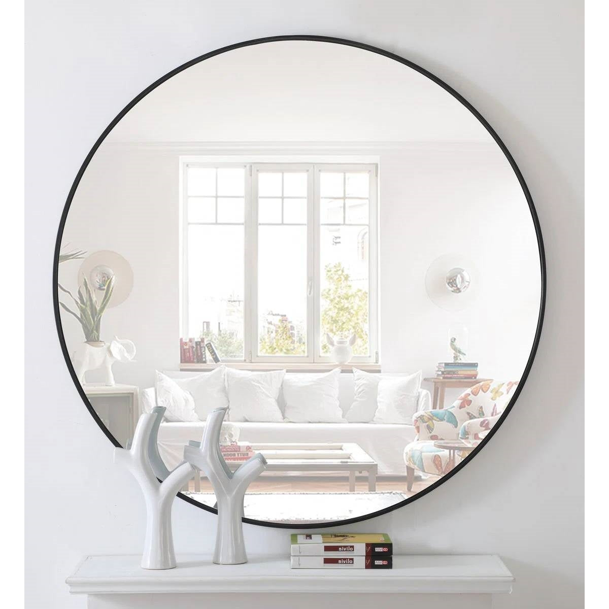 Round Black Wall Mirror