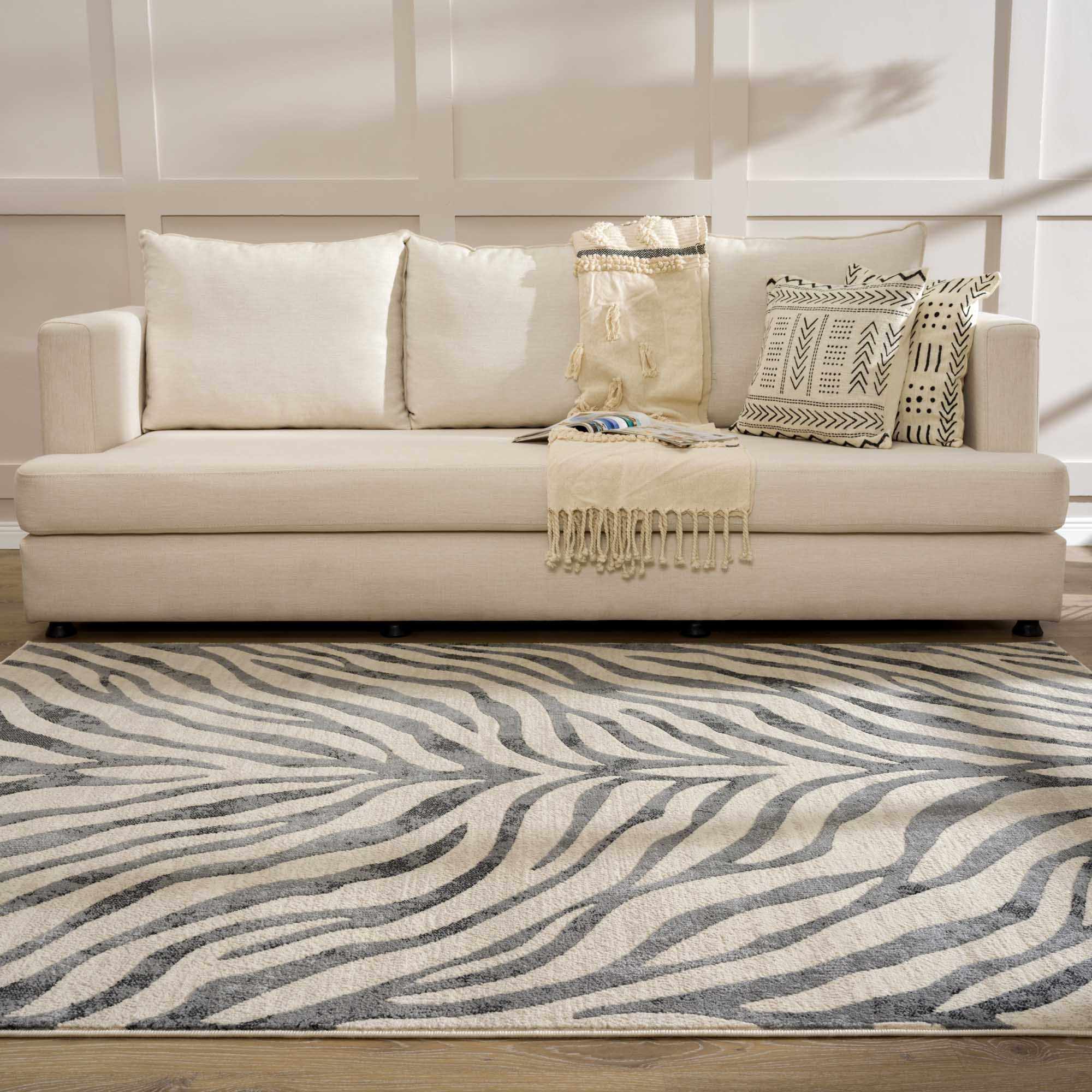Ecorse Zebra Print Area Rug