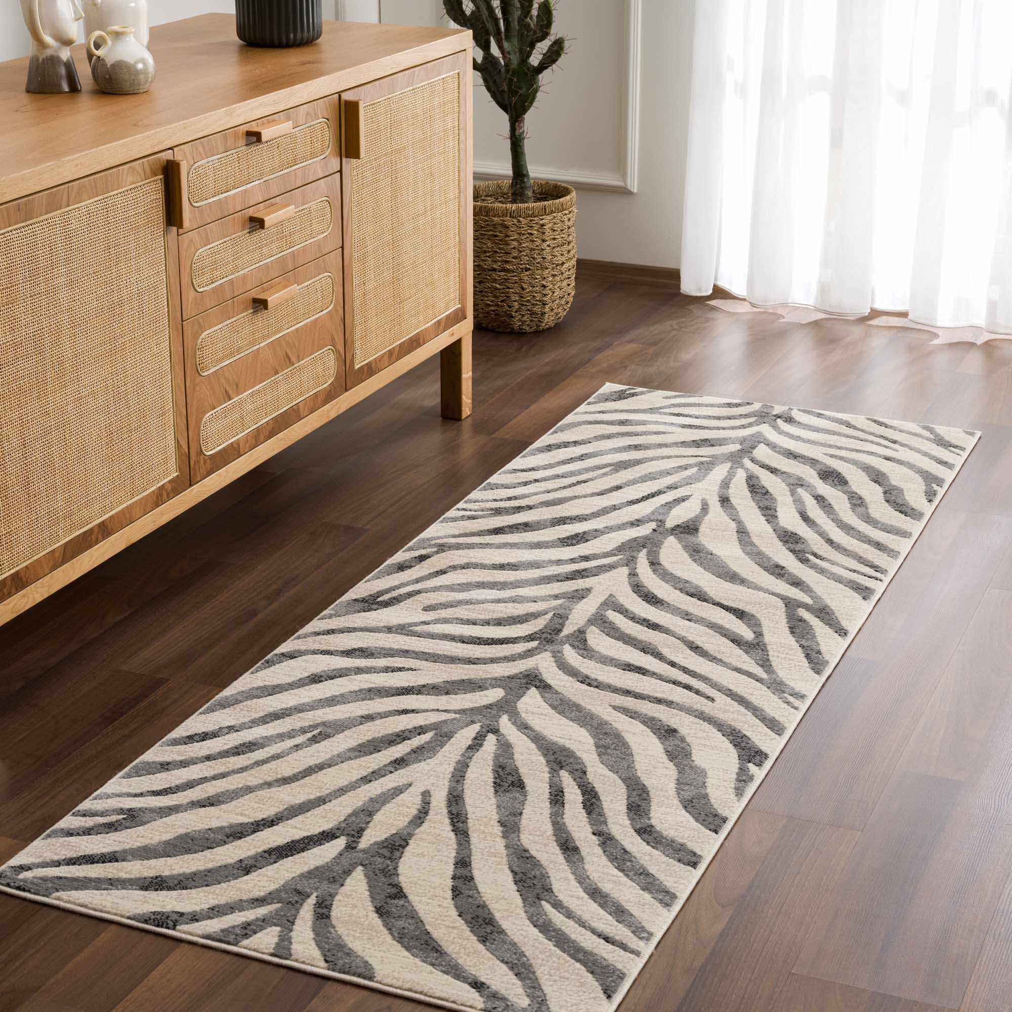 Ecorse Zebra Print Area Rug