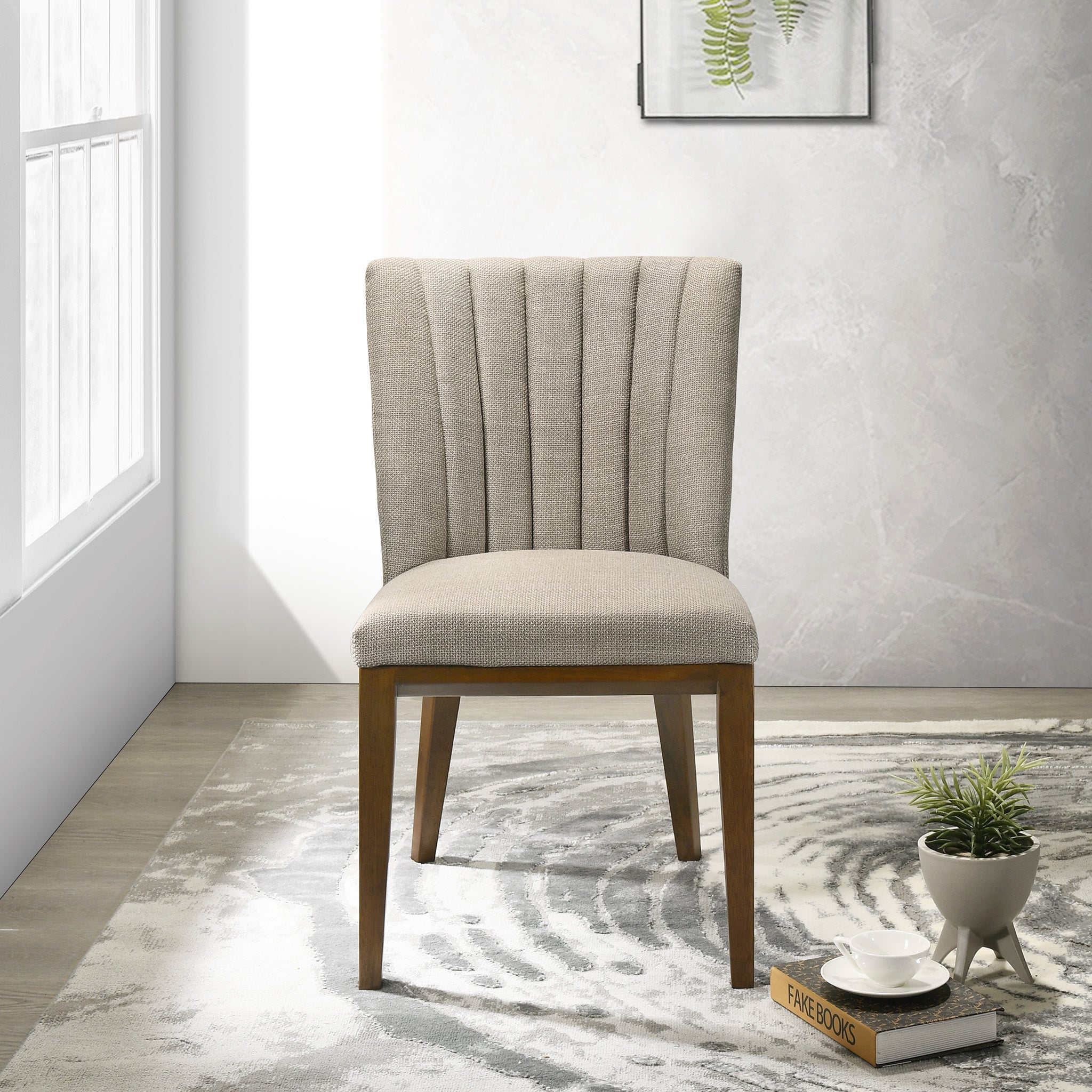 Elmwood Cream Fabric Dining Chair (Set of 2)