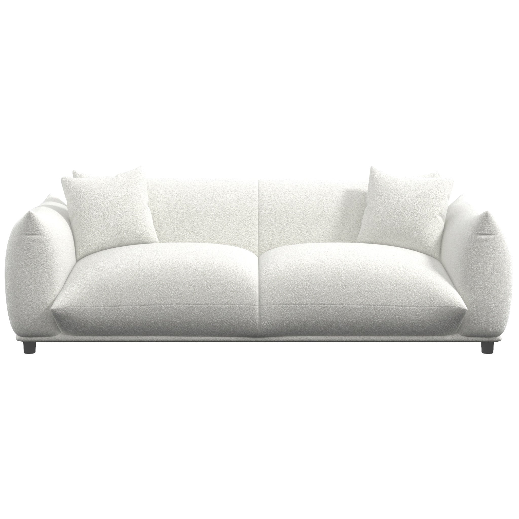 Emma Mid-Century Modern Luxury Cream Boucle Sofa