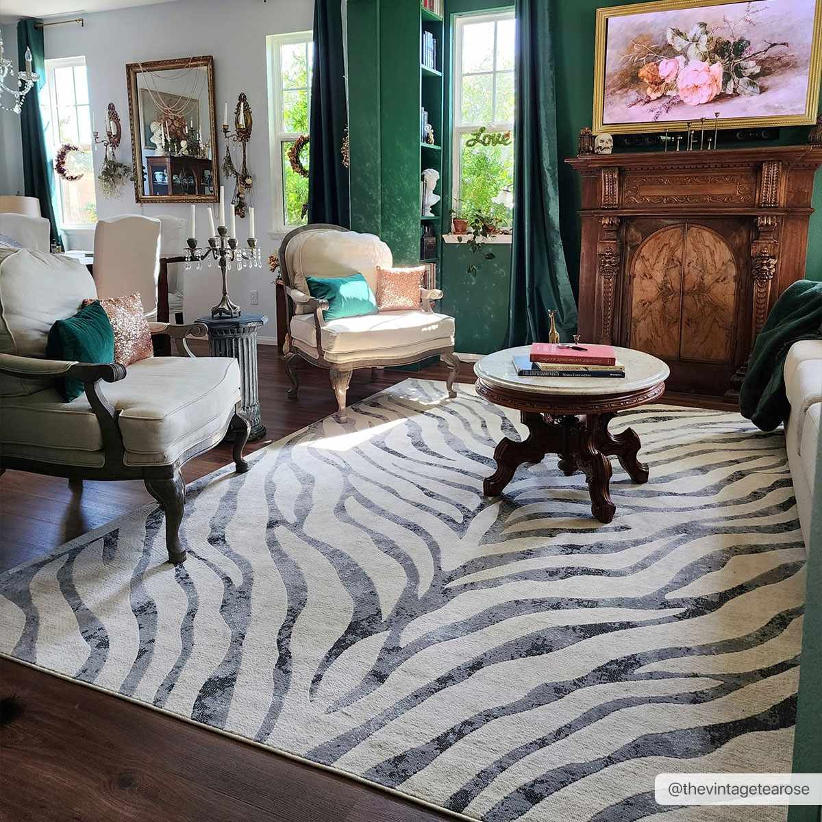 Ecorse Zebra Print Area Rug
