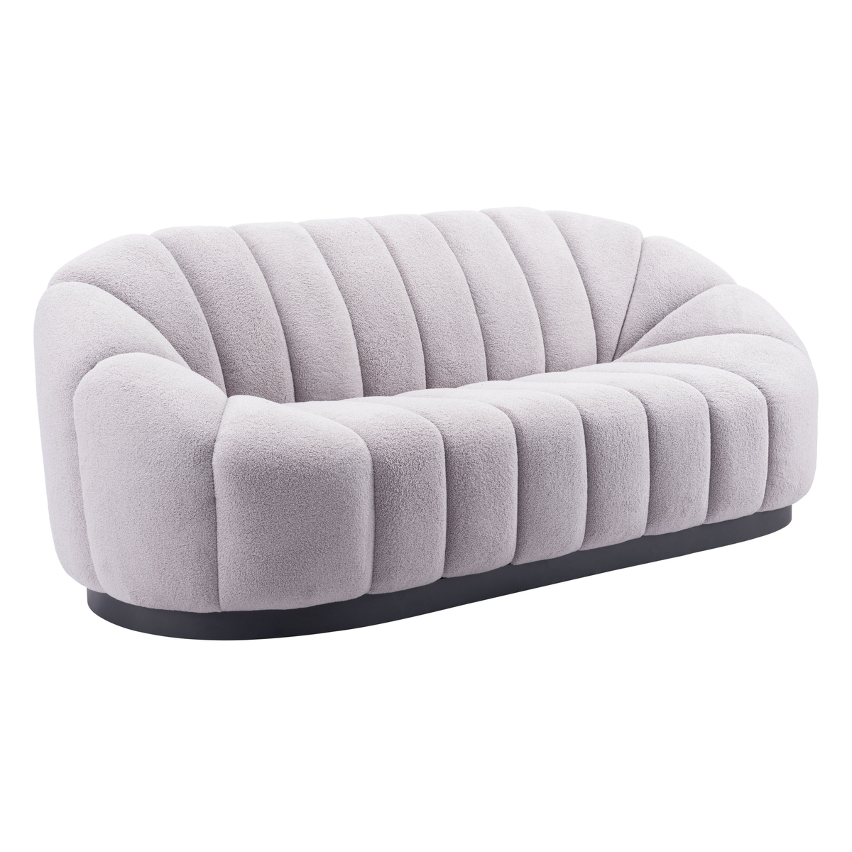 Bhutan Light Gray Shearling-Style Sofa