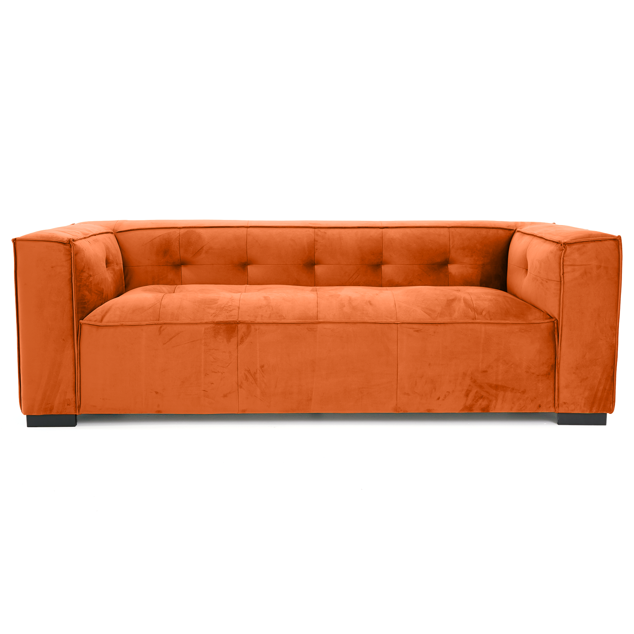 Johnston Burnt Orange Velvet Sofa