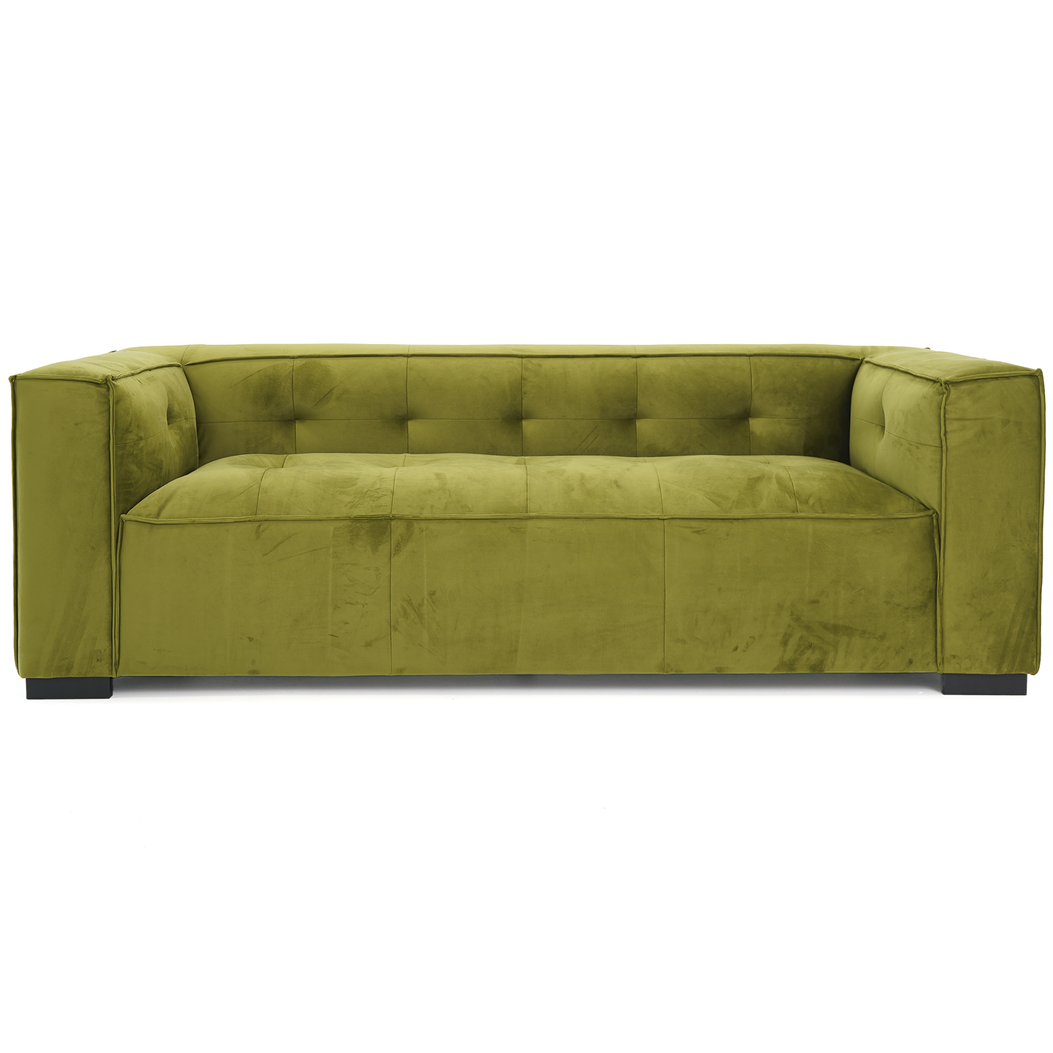 Johnston Olive Green Velvet Sofa