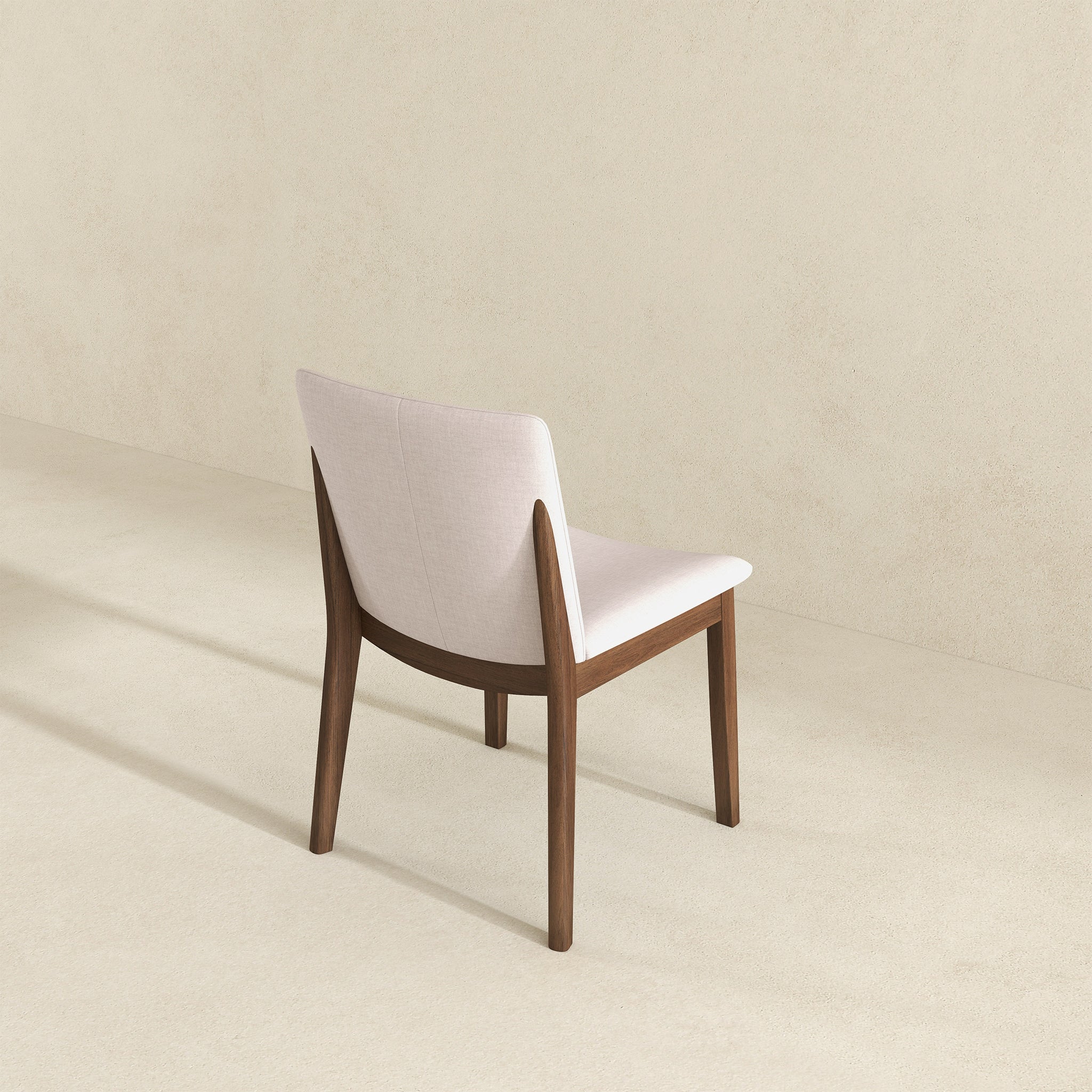 Laura Beige Linen Solid Wood Dining Chair (Set of 2)