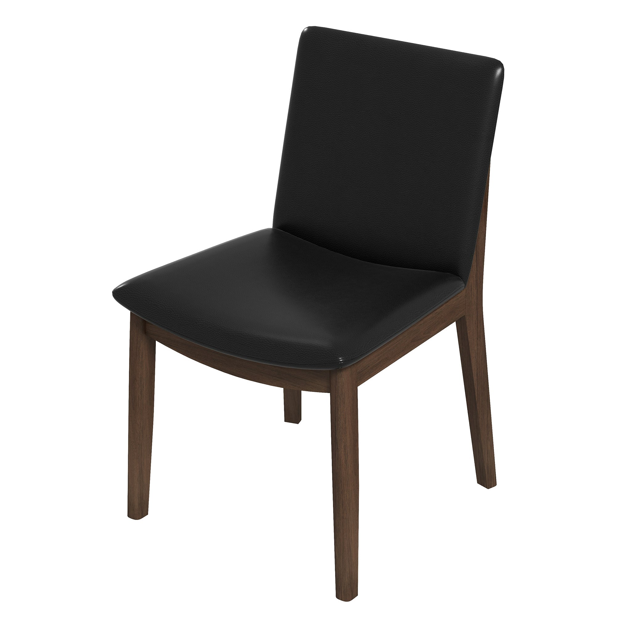 Laura Black PU Solid Wood Dining Chair (Set of 2)