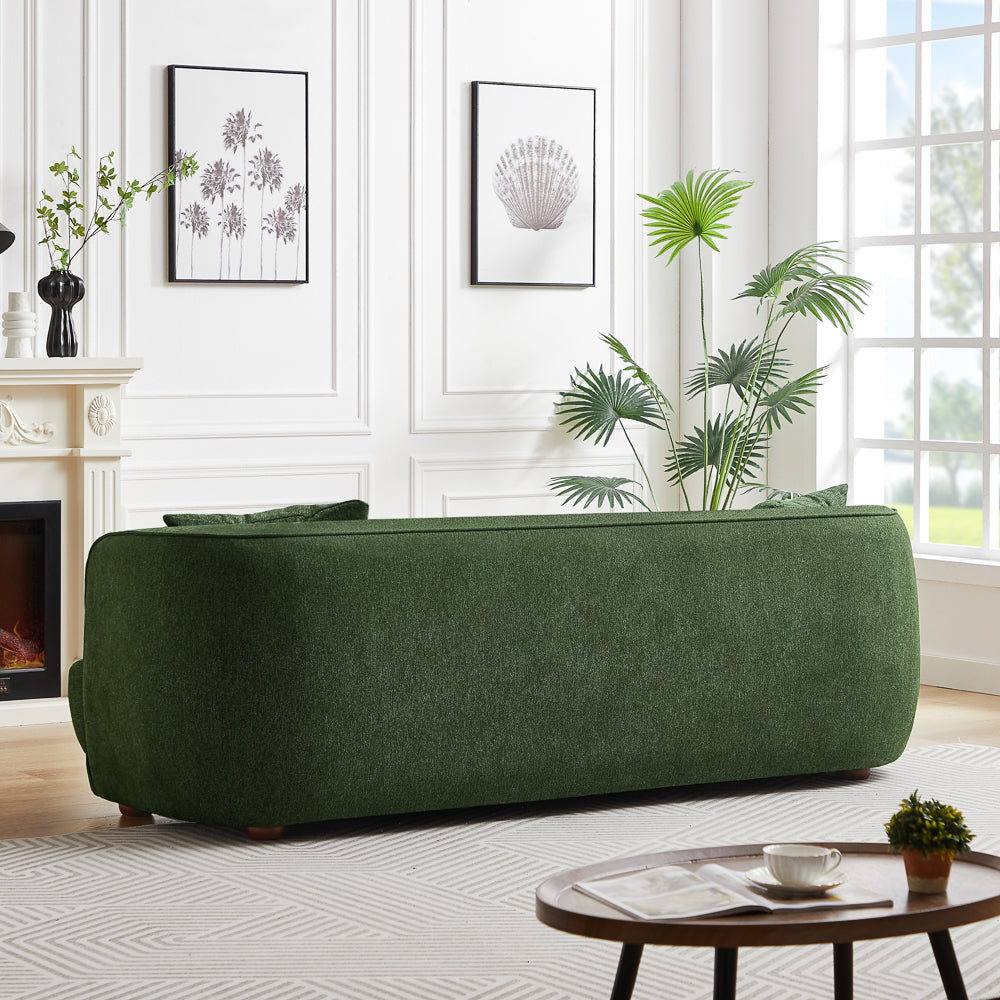 Stanmer Living Room Luxury Fabric Linen Couch in Green