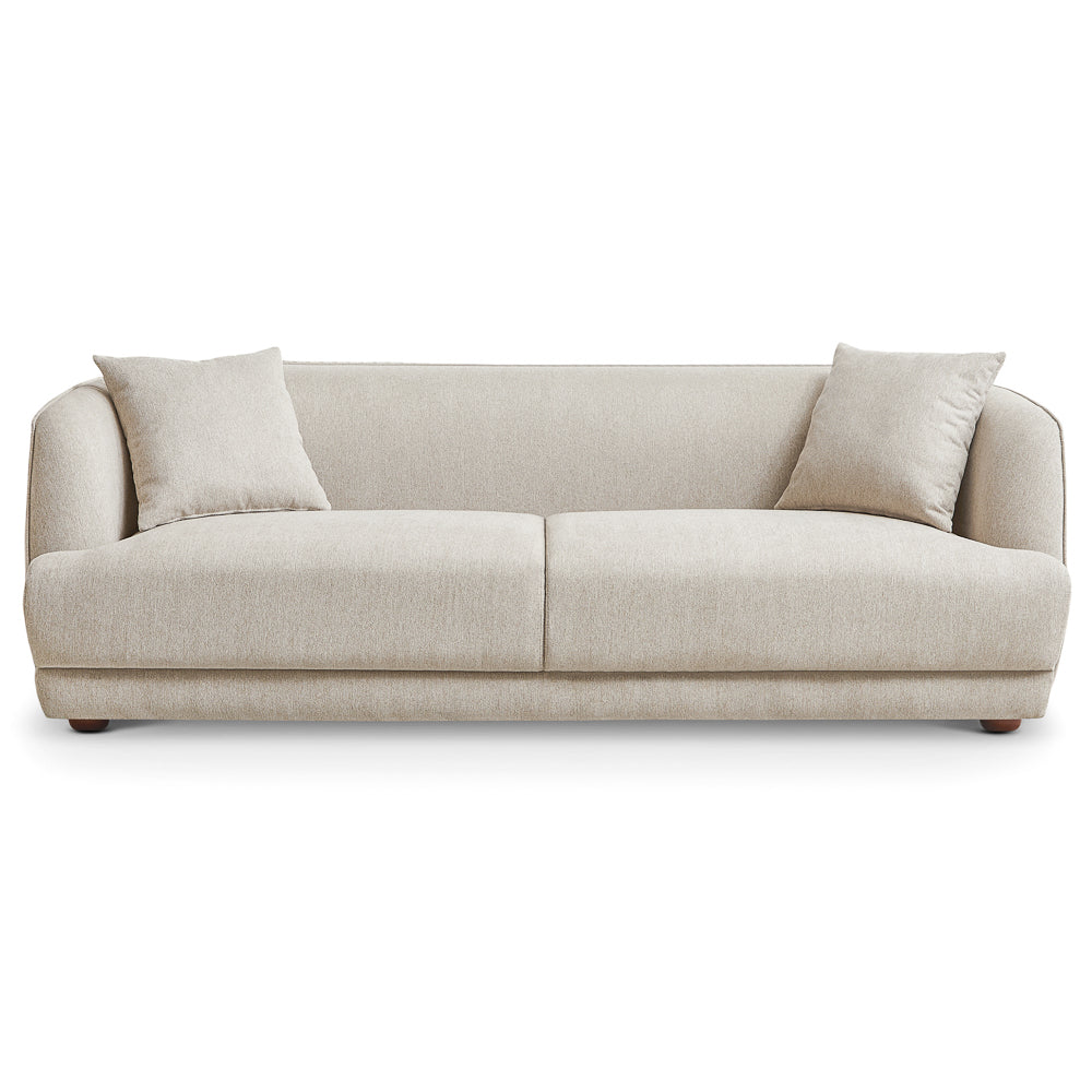 Stanmer Living Room Luxury Fabric Linen Sofa in Cream