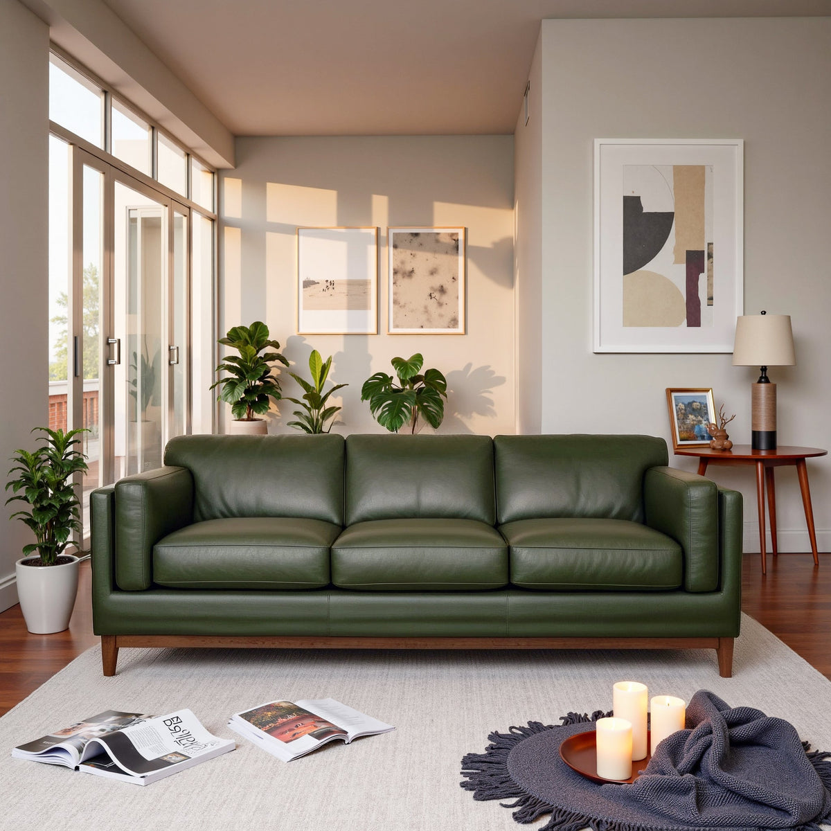 Raleigh Sustainable Wood 3-Seater Top-Grain Genuine Leather Sofa