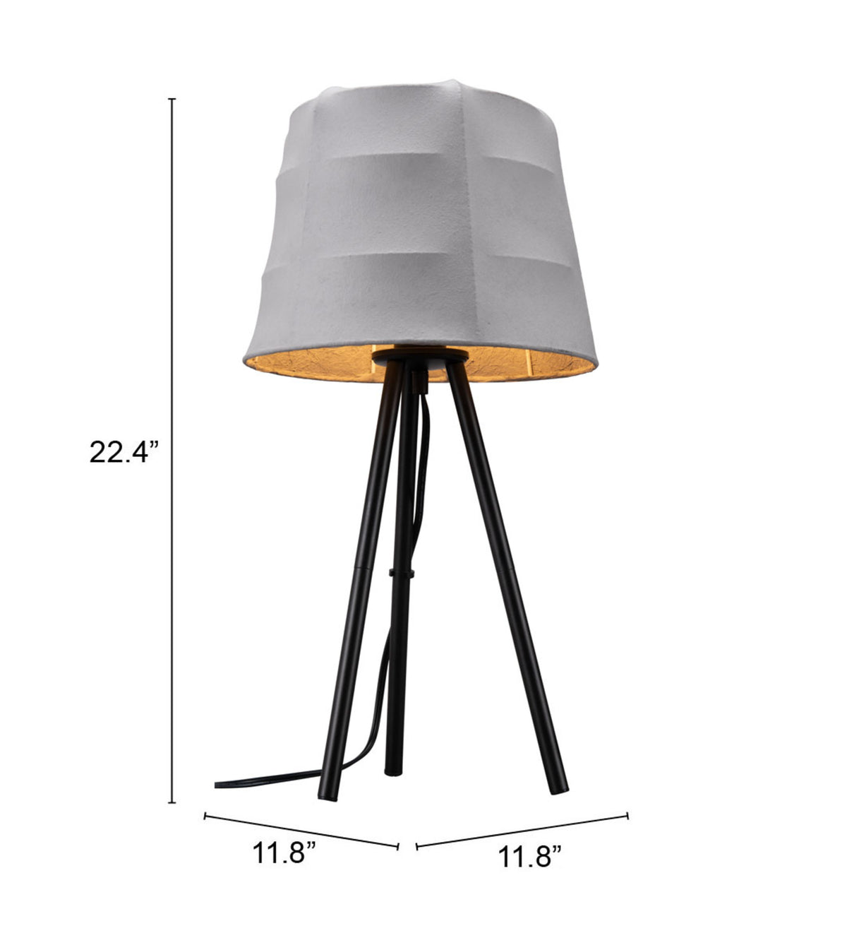 Mozzi Table Lamp Gray & Black by Zuo Modern