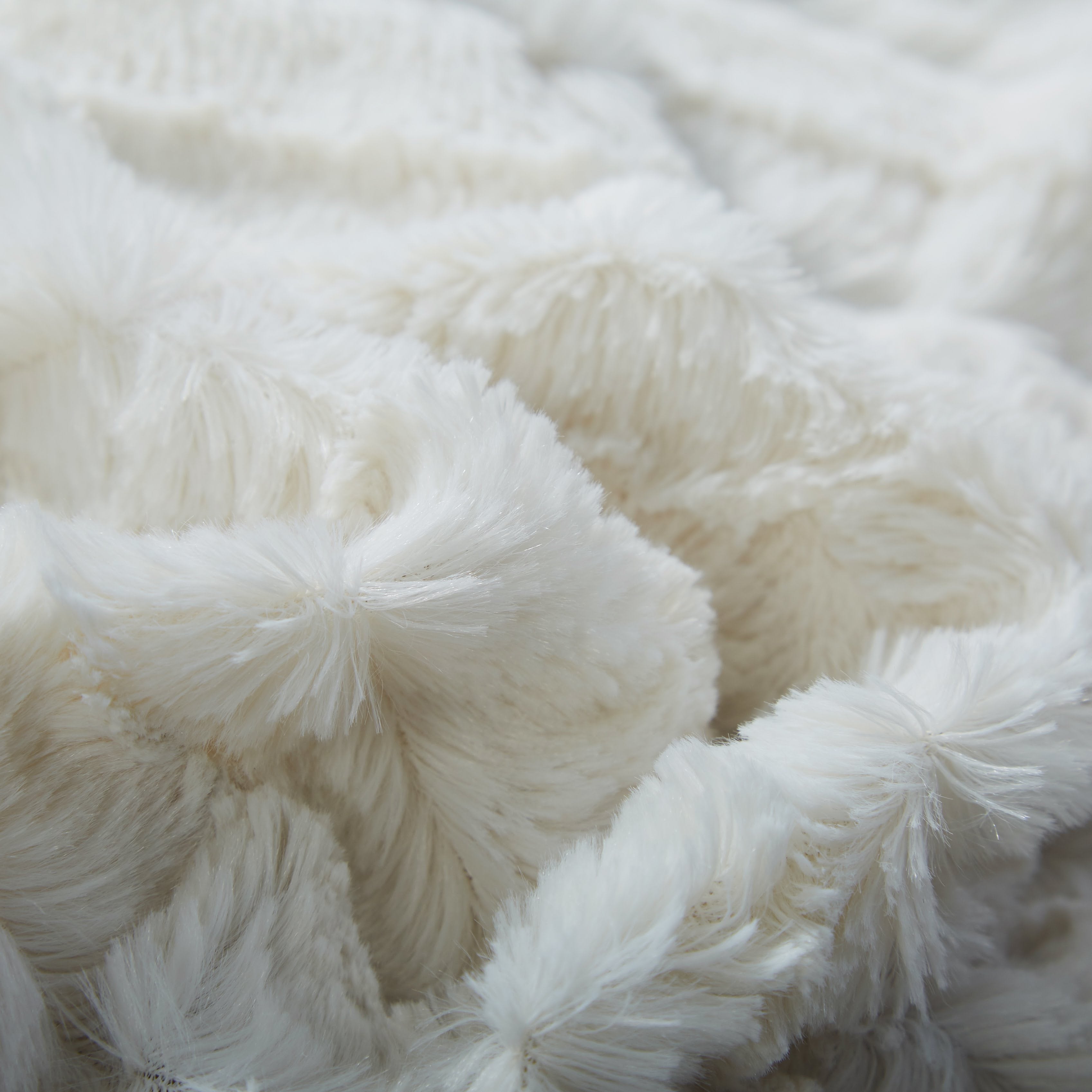 White Ivory Polar Faux Fur with Sherpa Throw Blanket