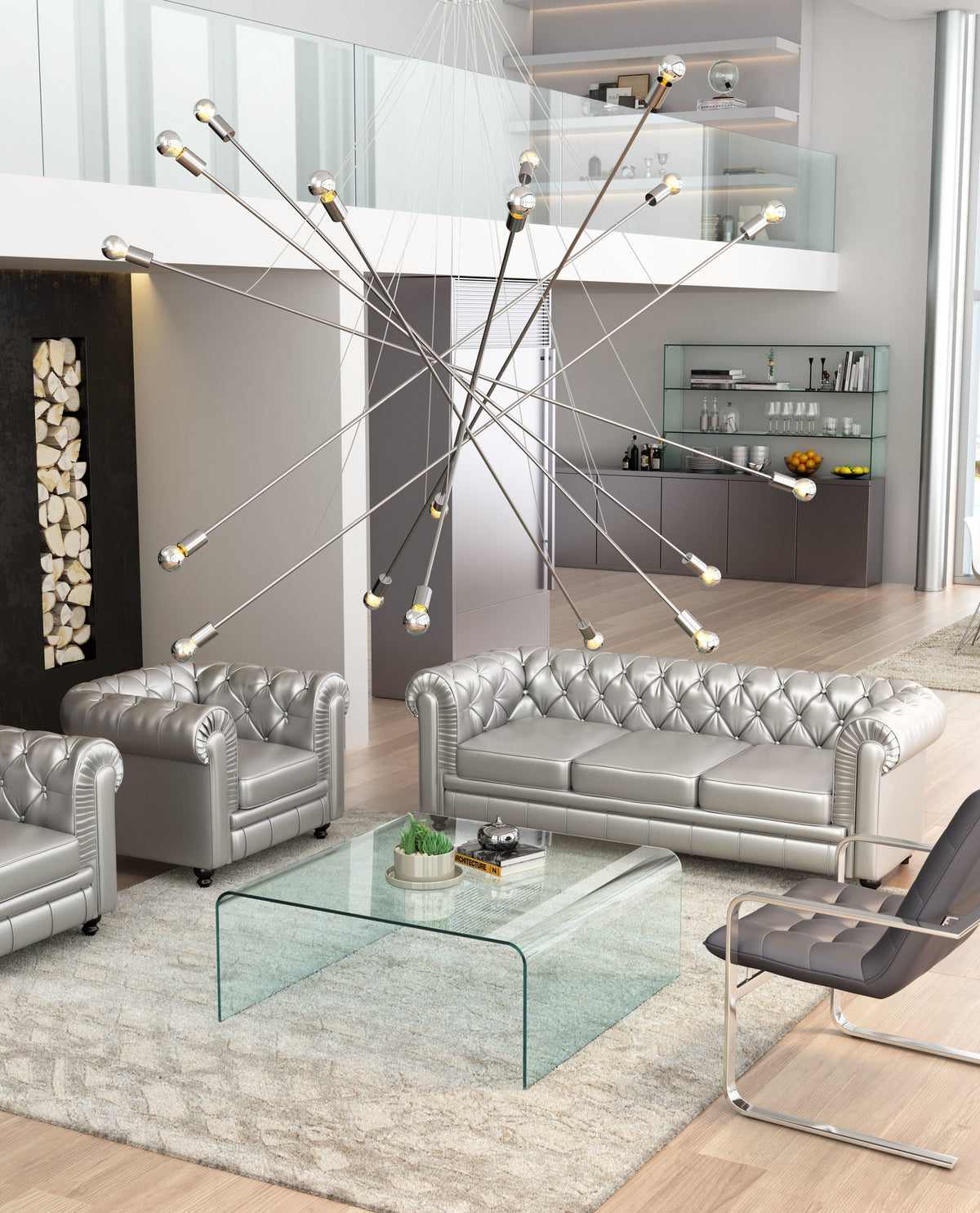 Belief Ceiling Lamp Chrome by Zuo Modern