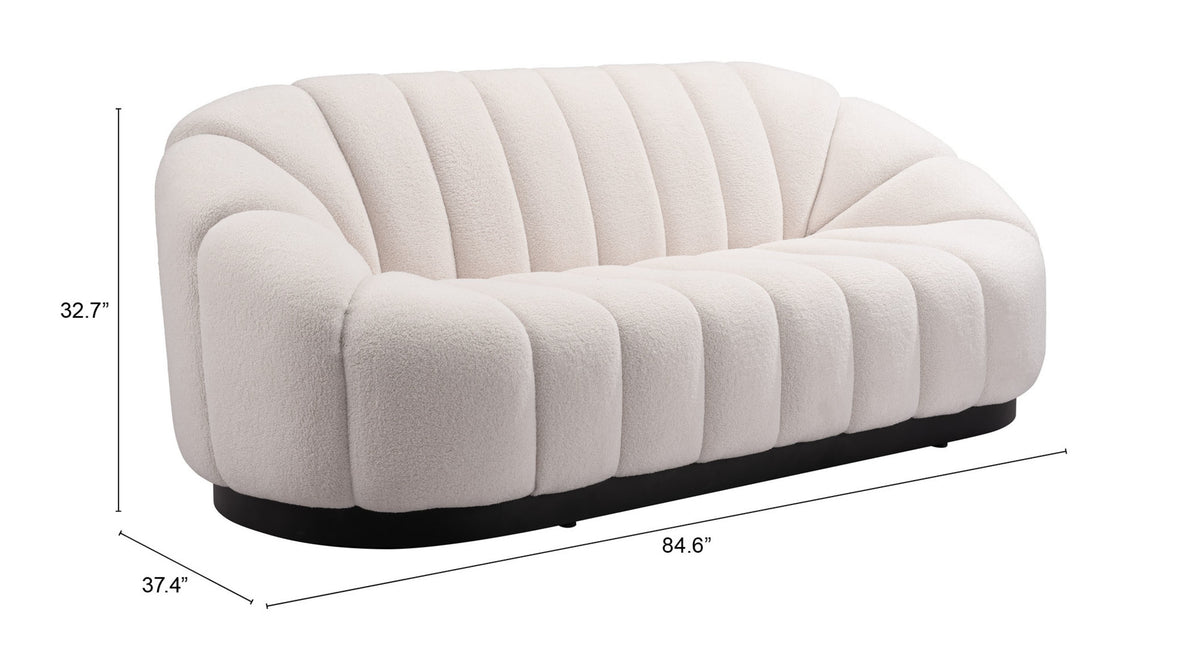 Bhutan Sofa Cream by Zuo Modern