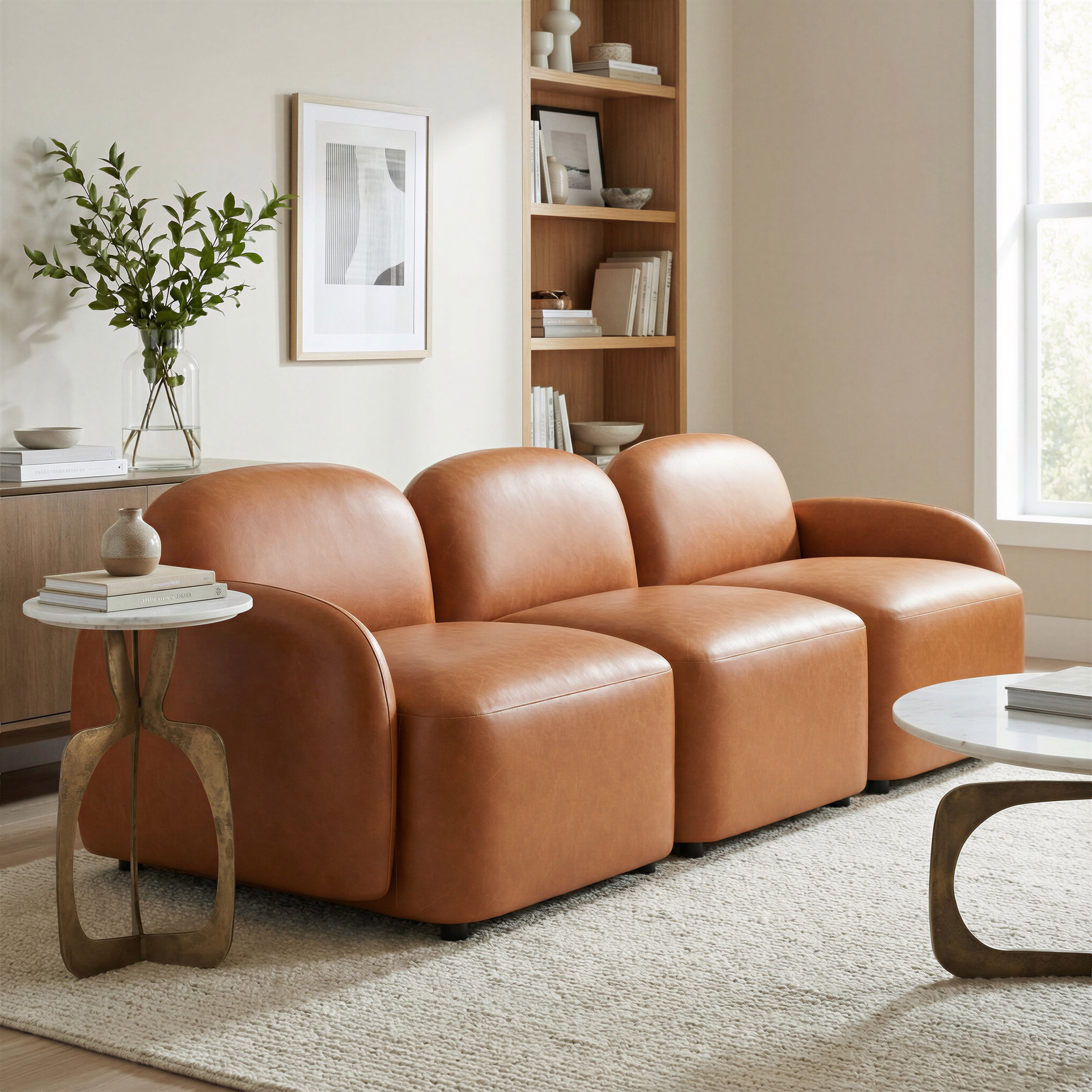 Cleo Modular Sofa Brown by Zuo Modern