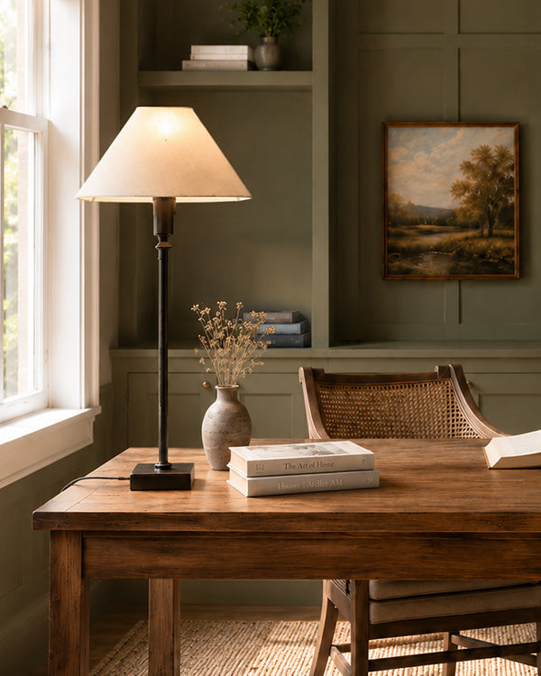 36" Adjustable Ivory Table Lamp