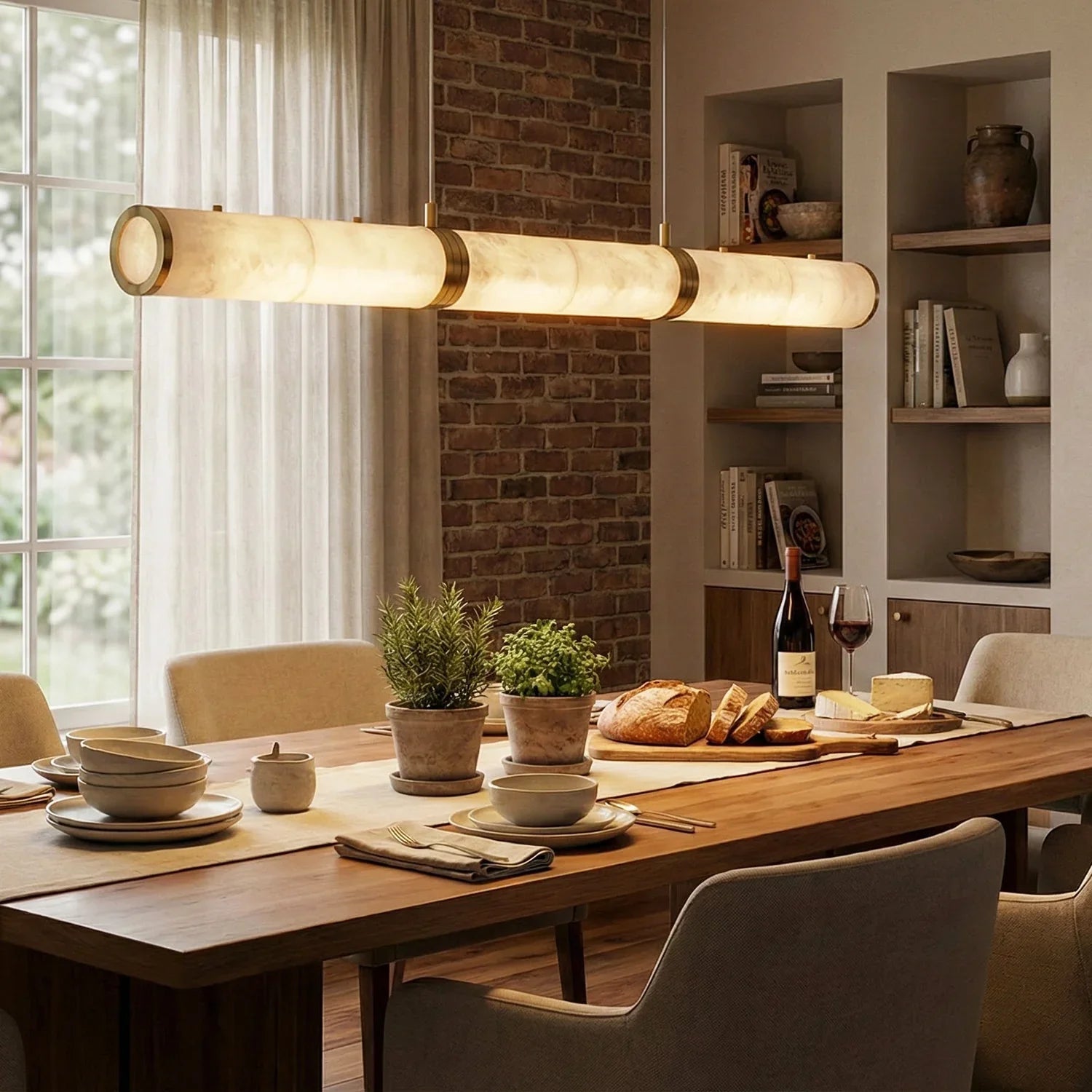 Linear Alabaster LED Pendant Light