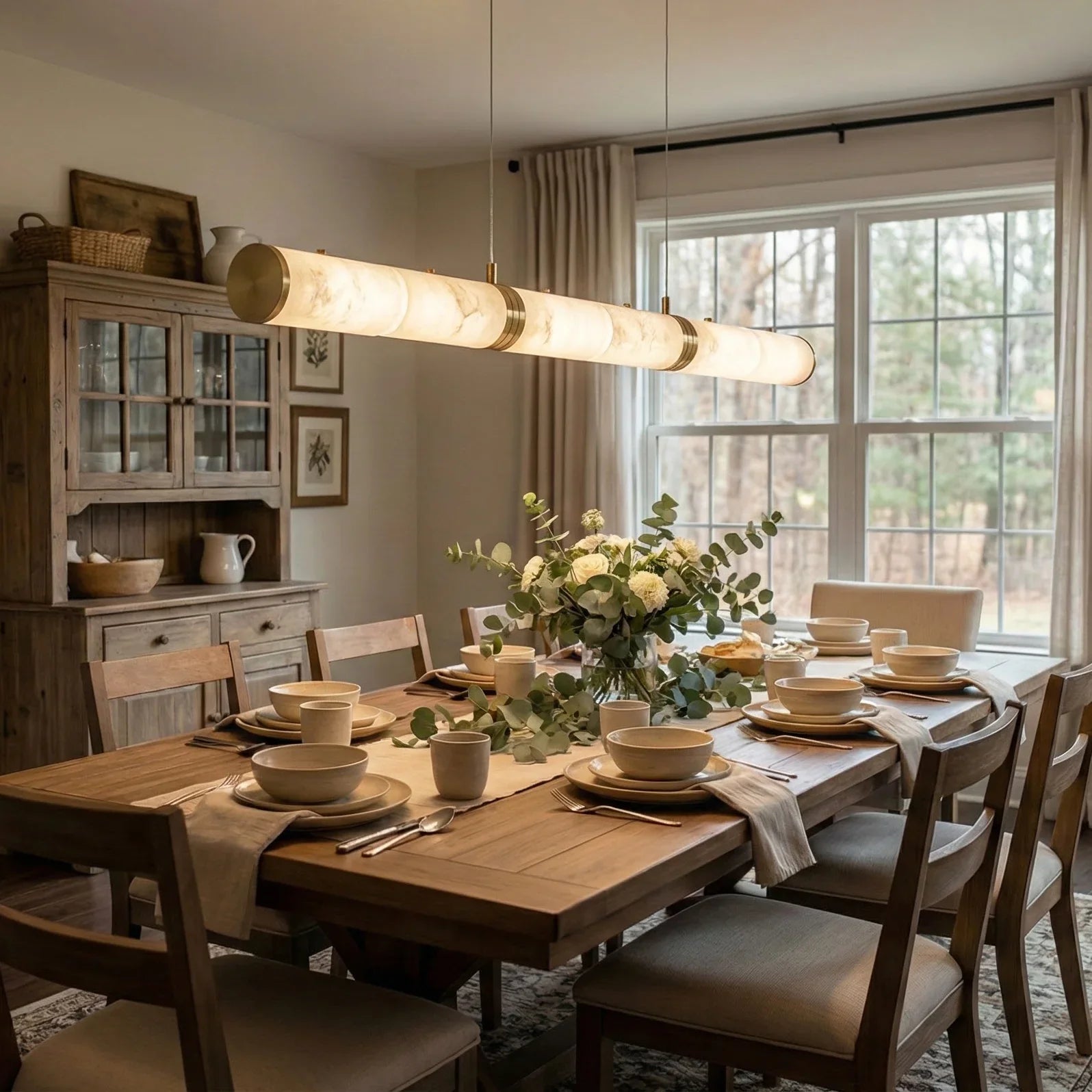 Linear Alabaster LED Pendant Light