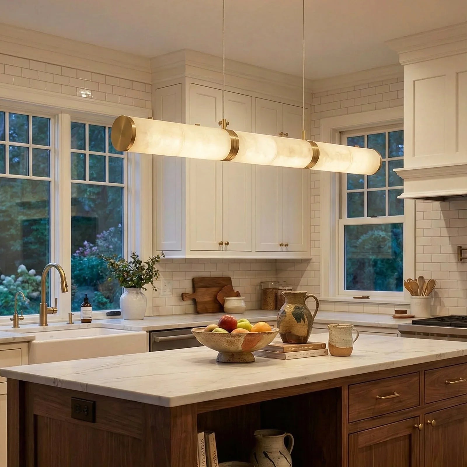 Linear Alabaster LED Pendant Light