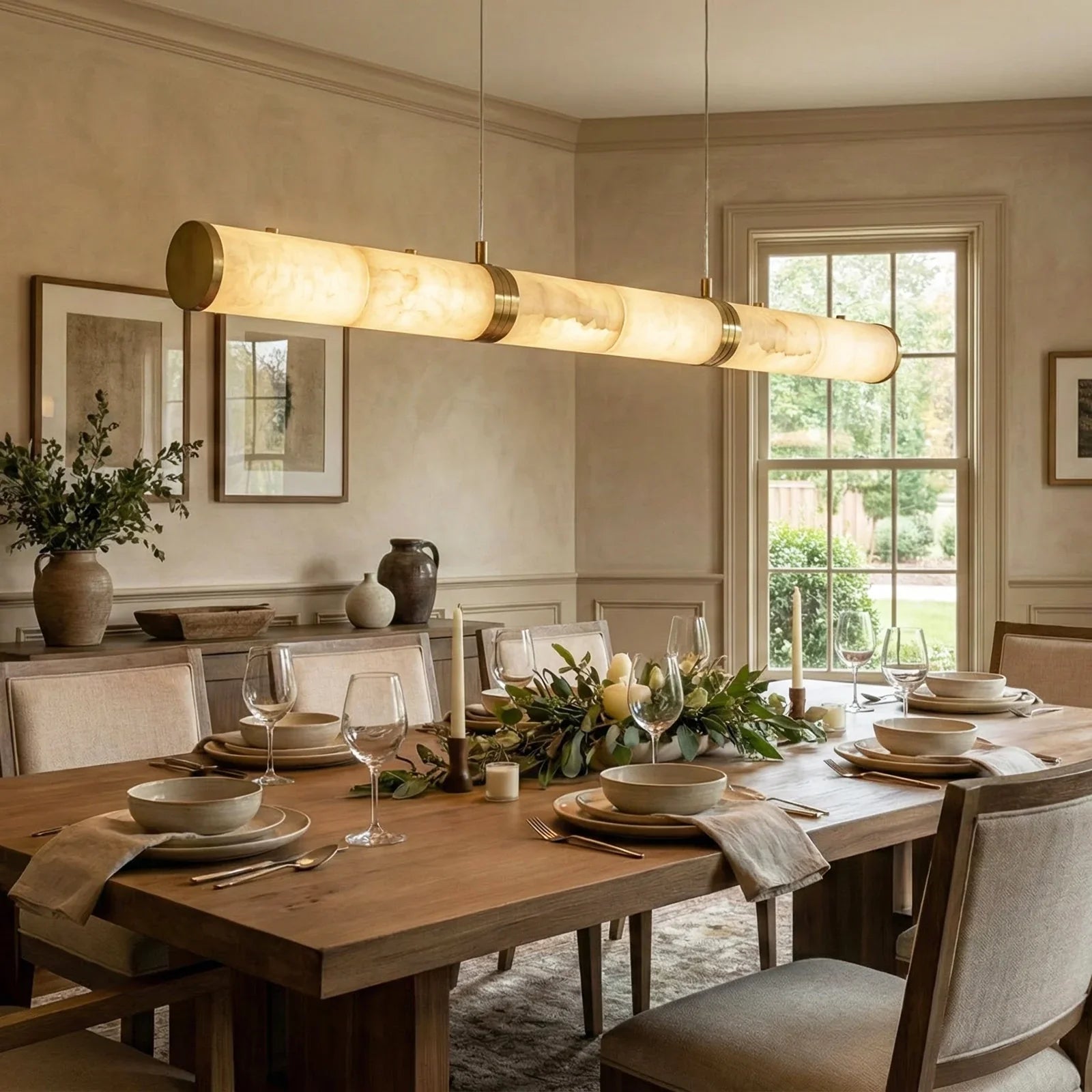 Linear Alabaster LED Pendant Light