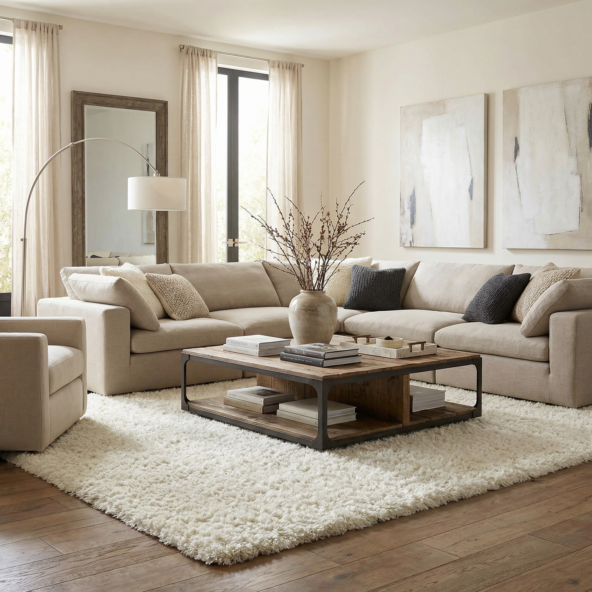 Siari Plush Cream Area Rug