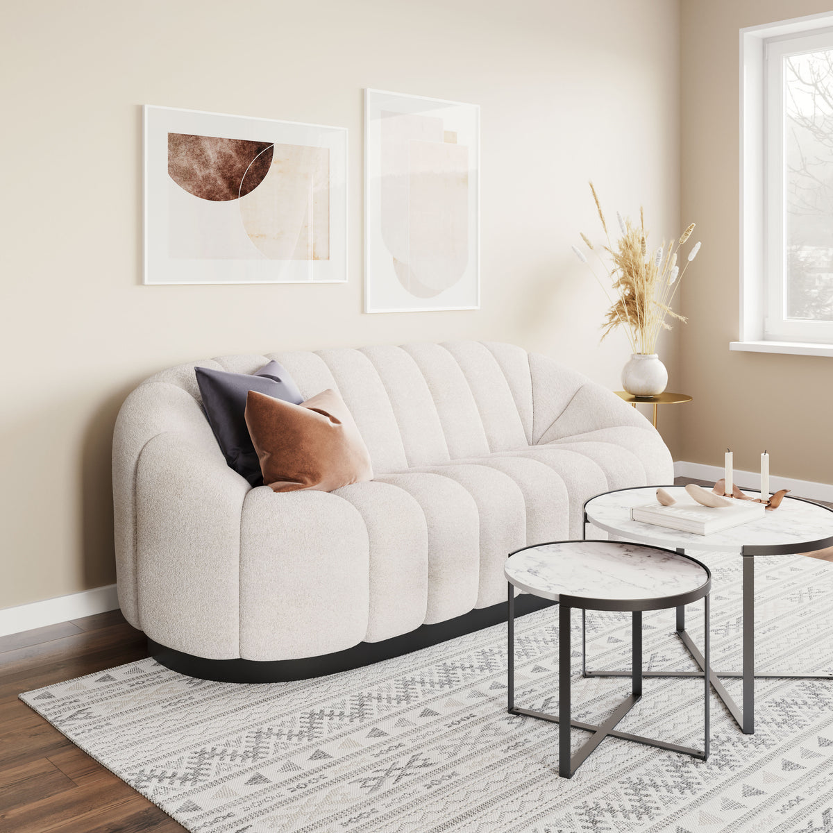 Bhutan Sofa Cream by Zuo Modern