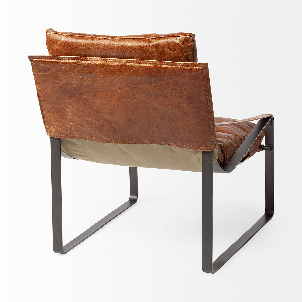 Hornet Brown Genuine Leather Accent Chair