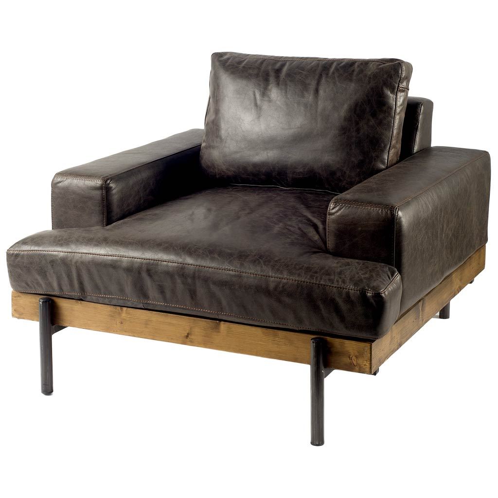 Colburne Brown Leather Oversized Club Chair