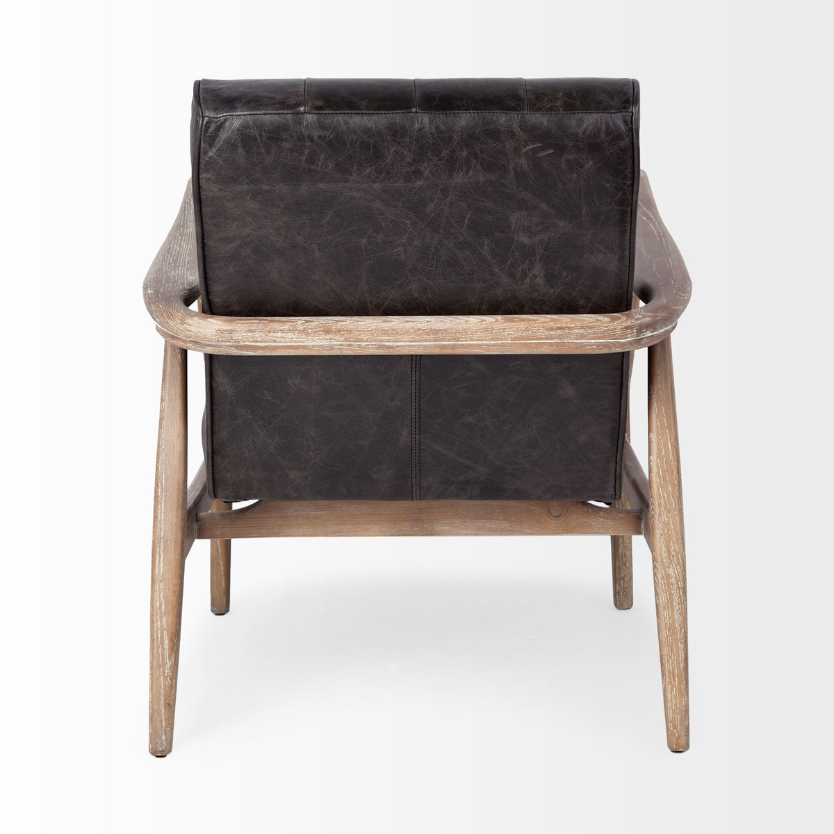Phineas Black Tufted Leather Accent Chair