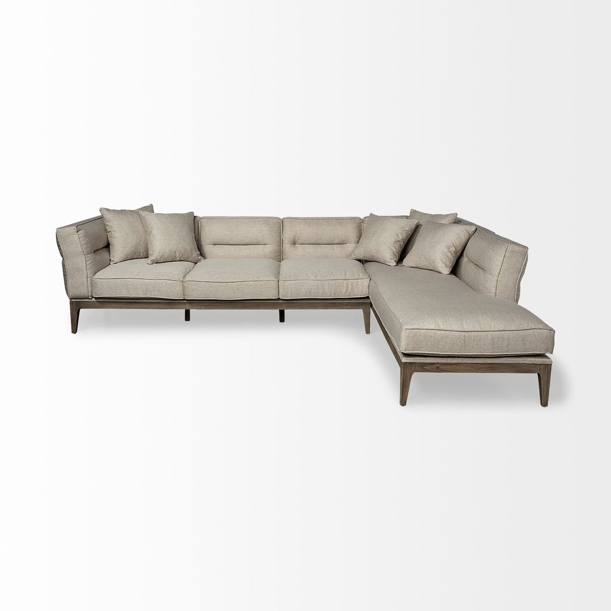 Denali Right Chaise Beige Upholstered Sectional