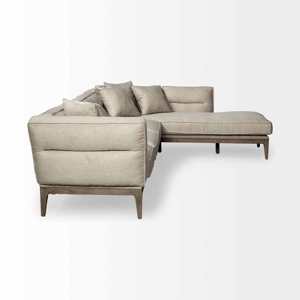 Denali Right Chaise Beige Upholstered Sectional